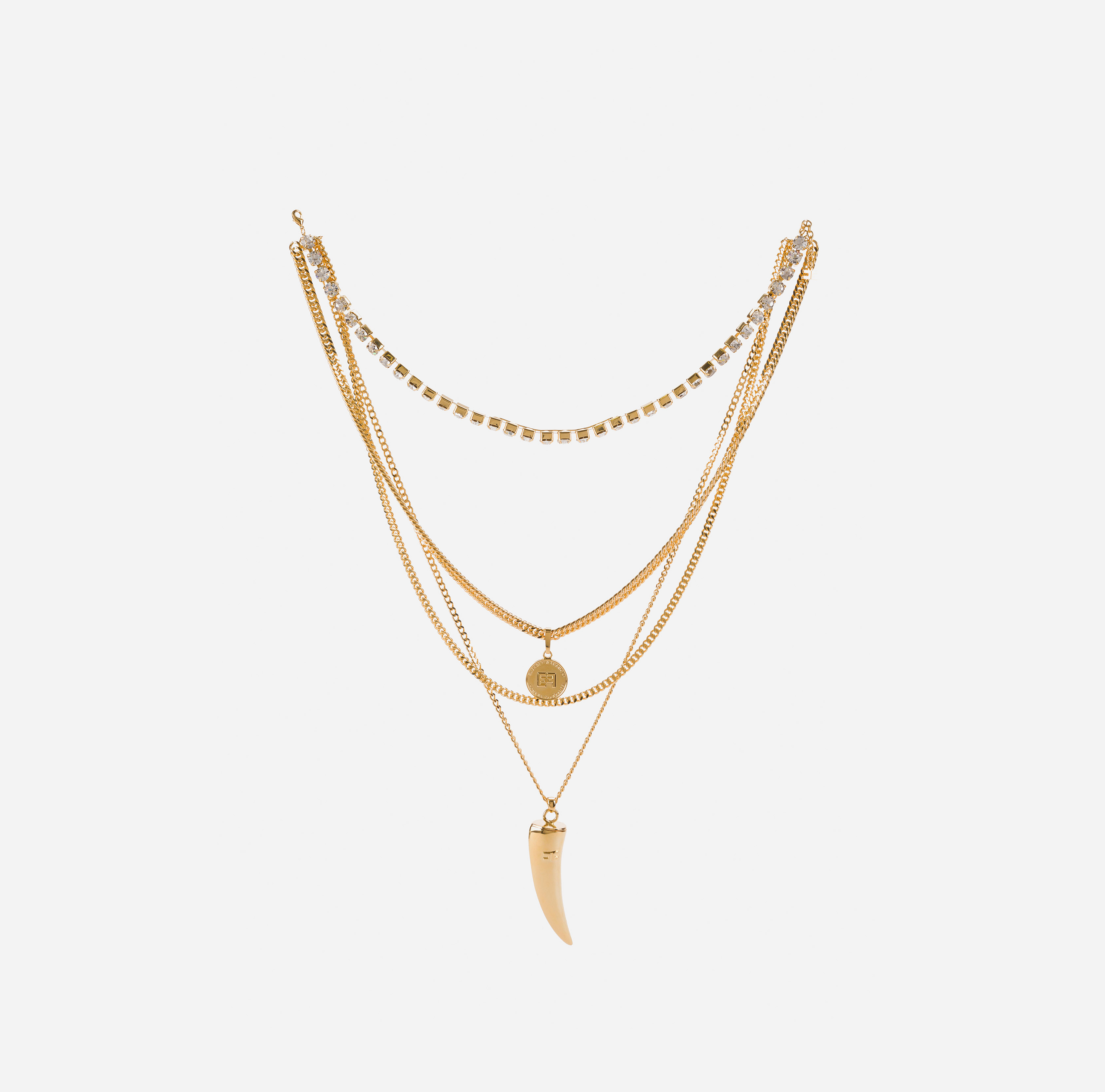 Long necklace with charms in gold color - Elisabetta Franchi