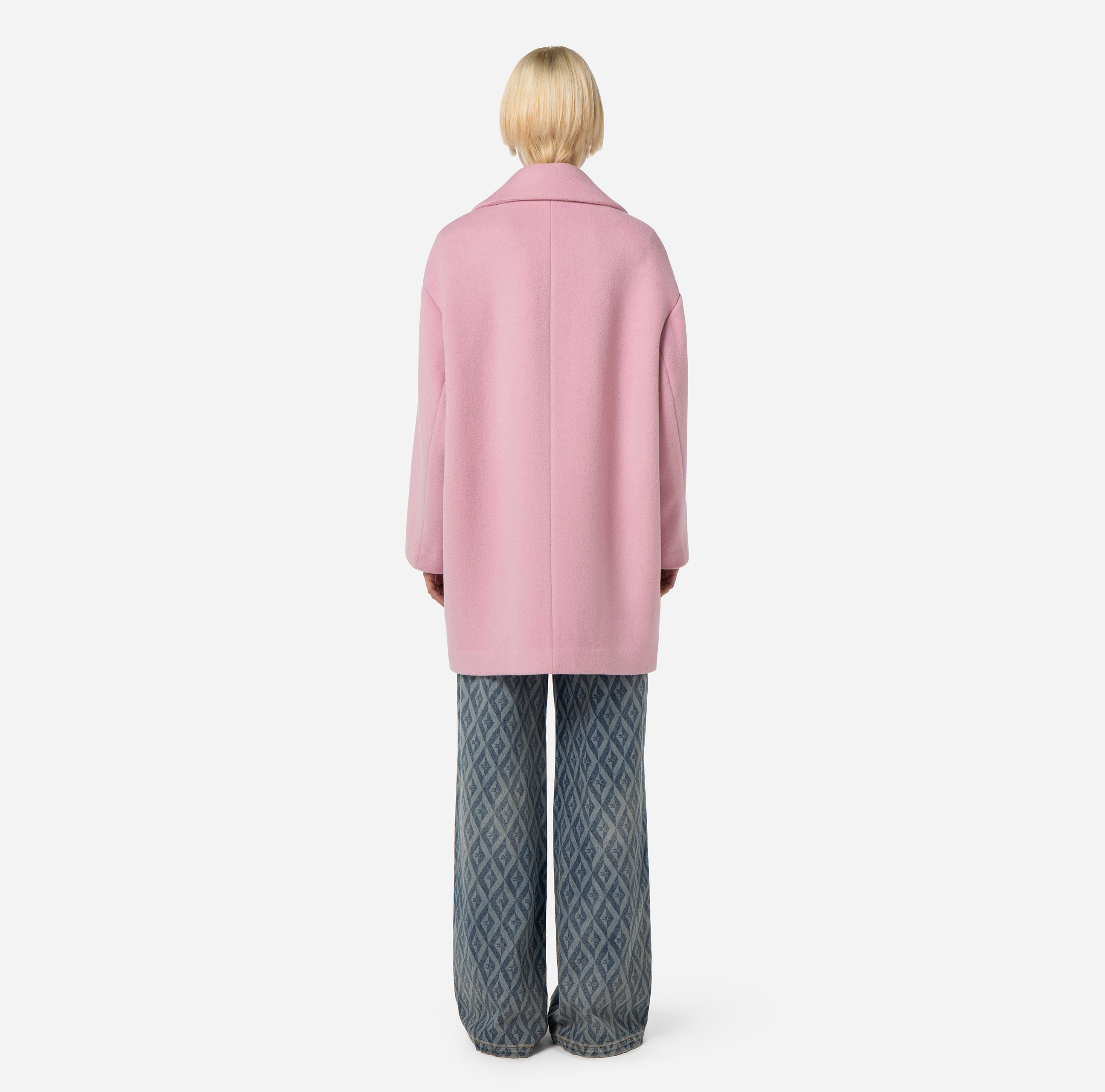 Refeer jacket-cut short wool coat - Elisabetta Franchi
