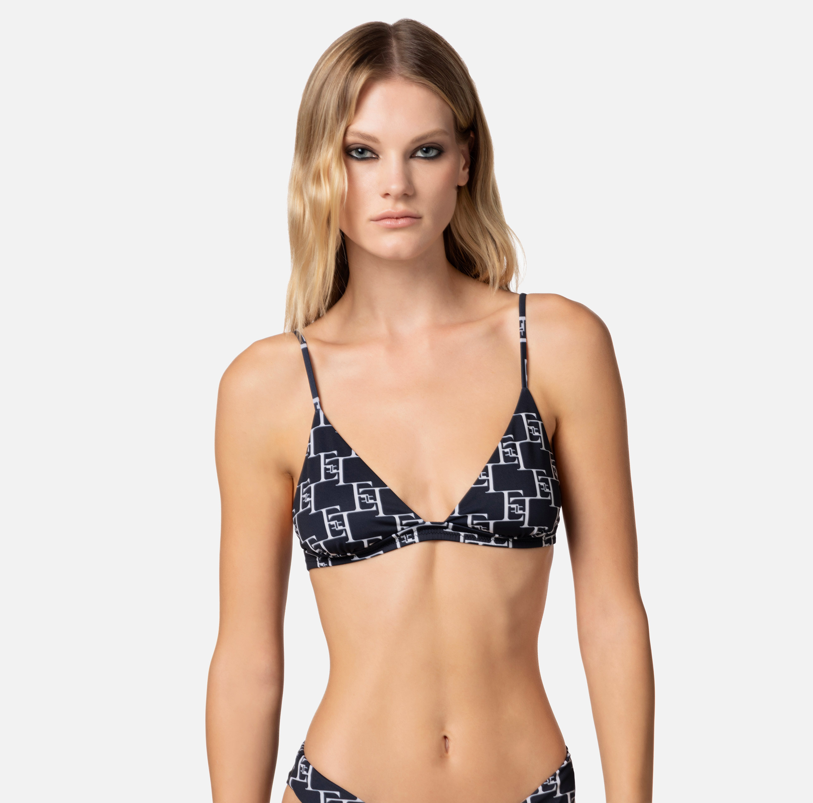 Two-piece Lycra swimsuit with logo print - Elisabetta Franchi