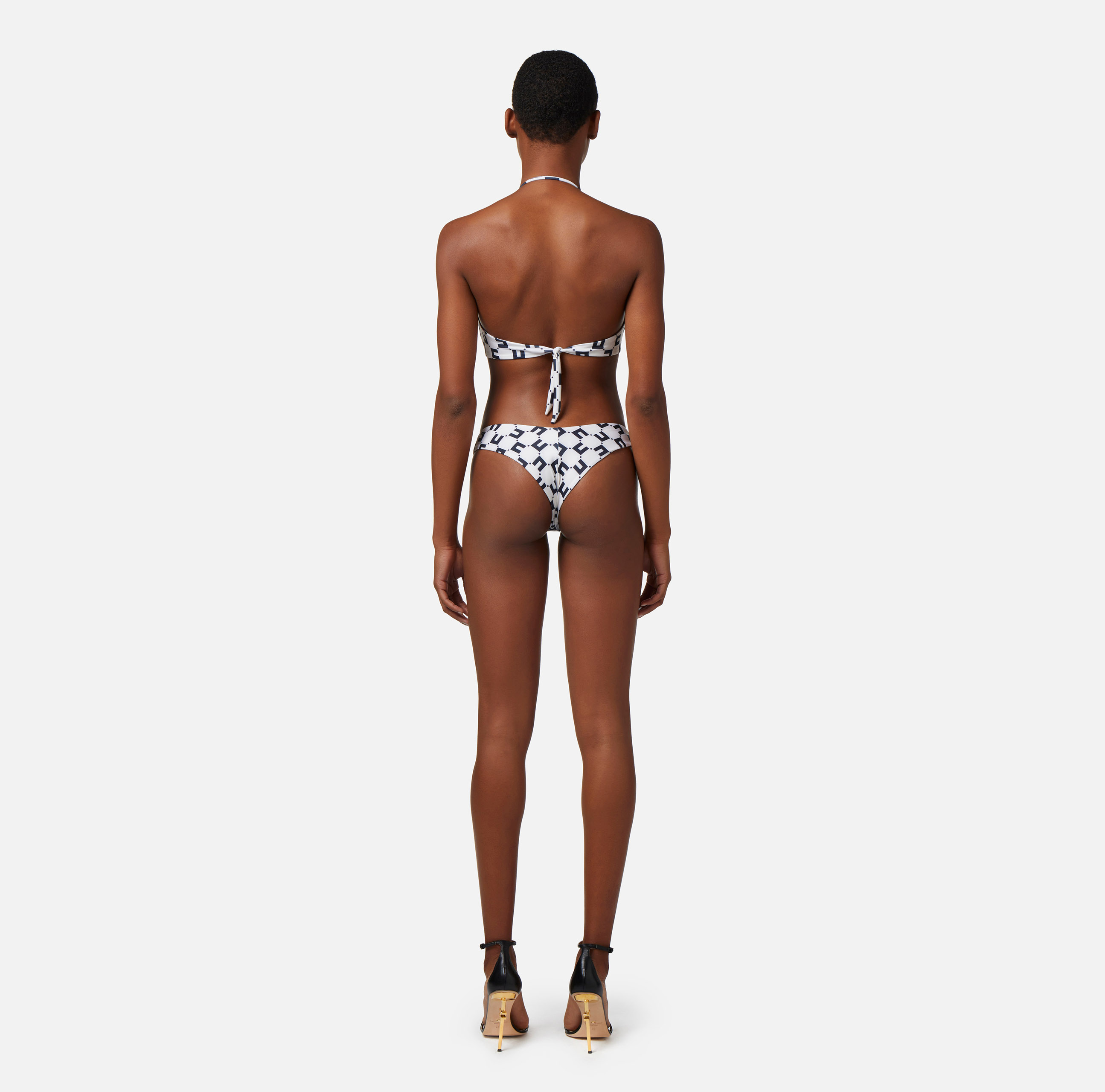Two-piece Lycra swimsuit with double C logo print - Elisabetta Franchi