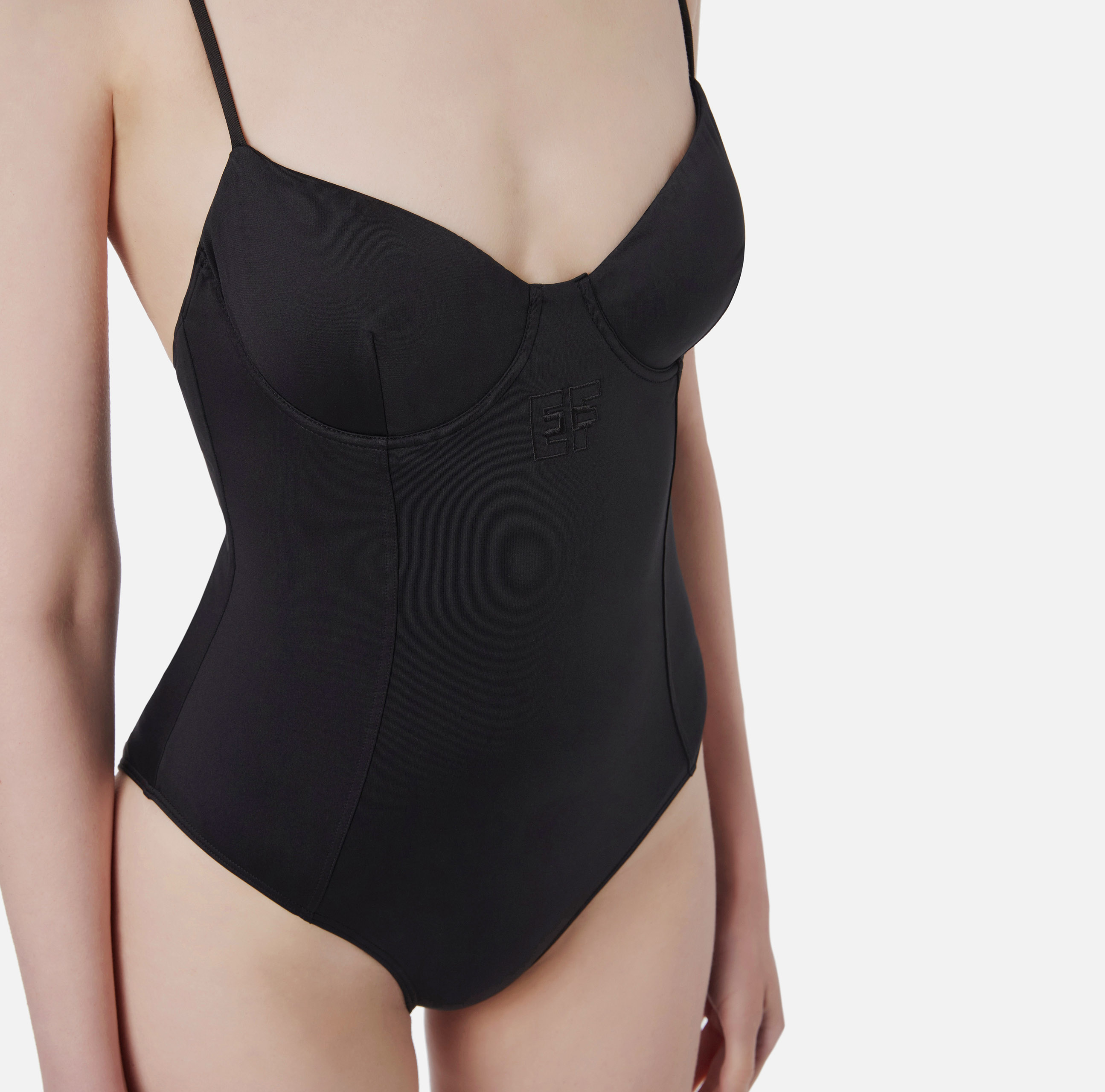 One-piece swimsuit with sweetheart neckline - Elisabetta Franchi