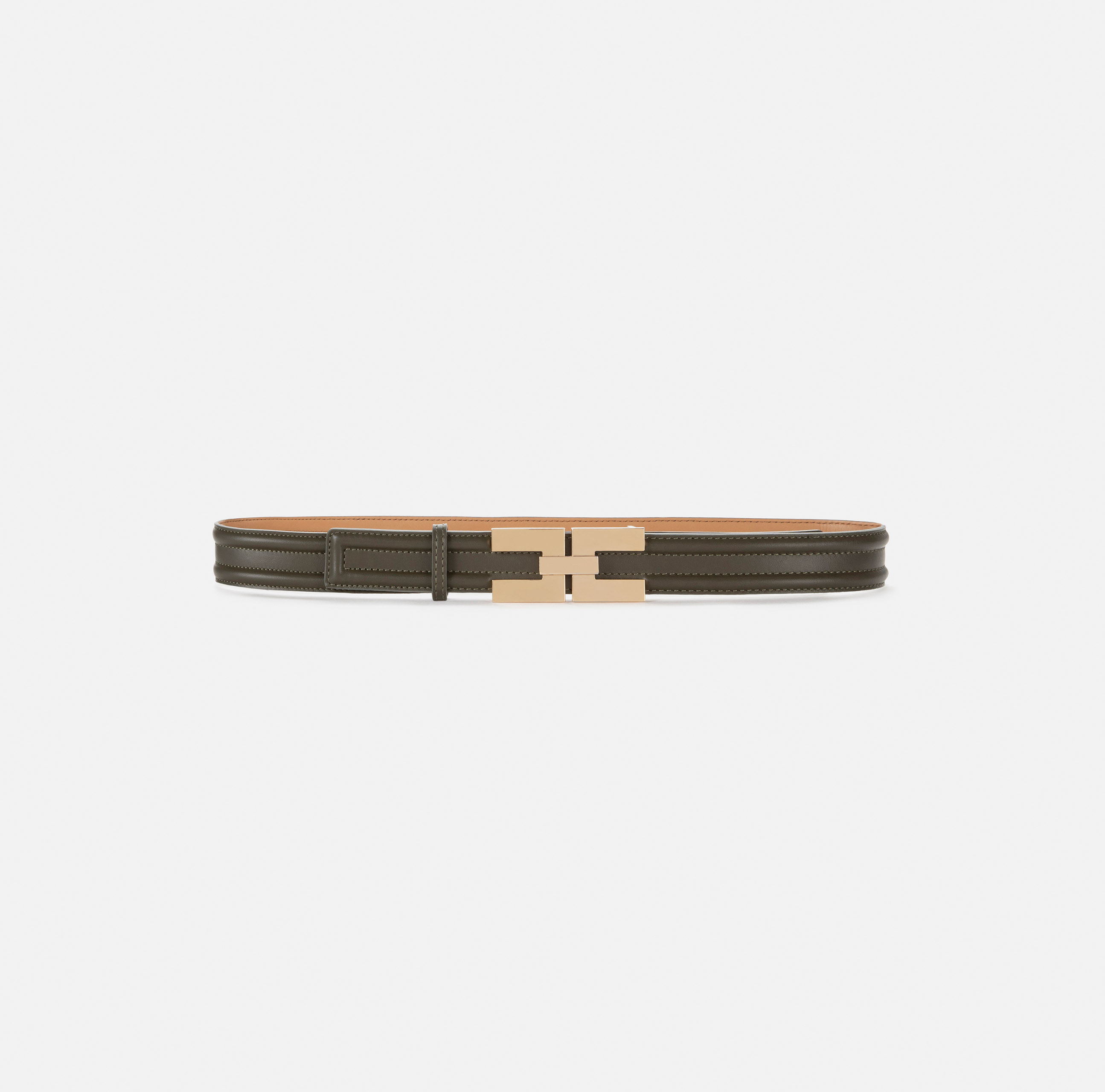 Faux leather belt with horsebit - Elisabetta Franchi
