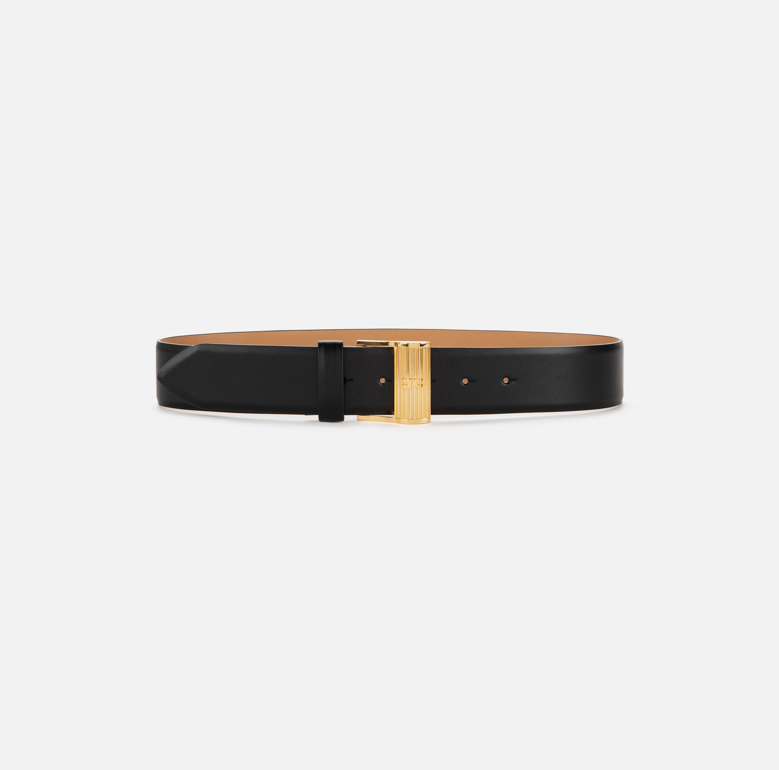Synthetic material high belt with striped buckle - ACCESSORI - Elisabetta Franchi