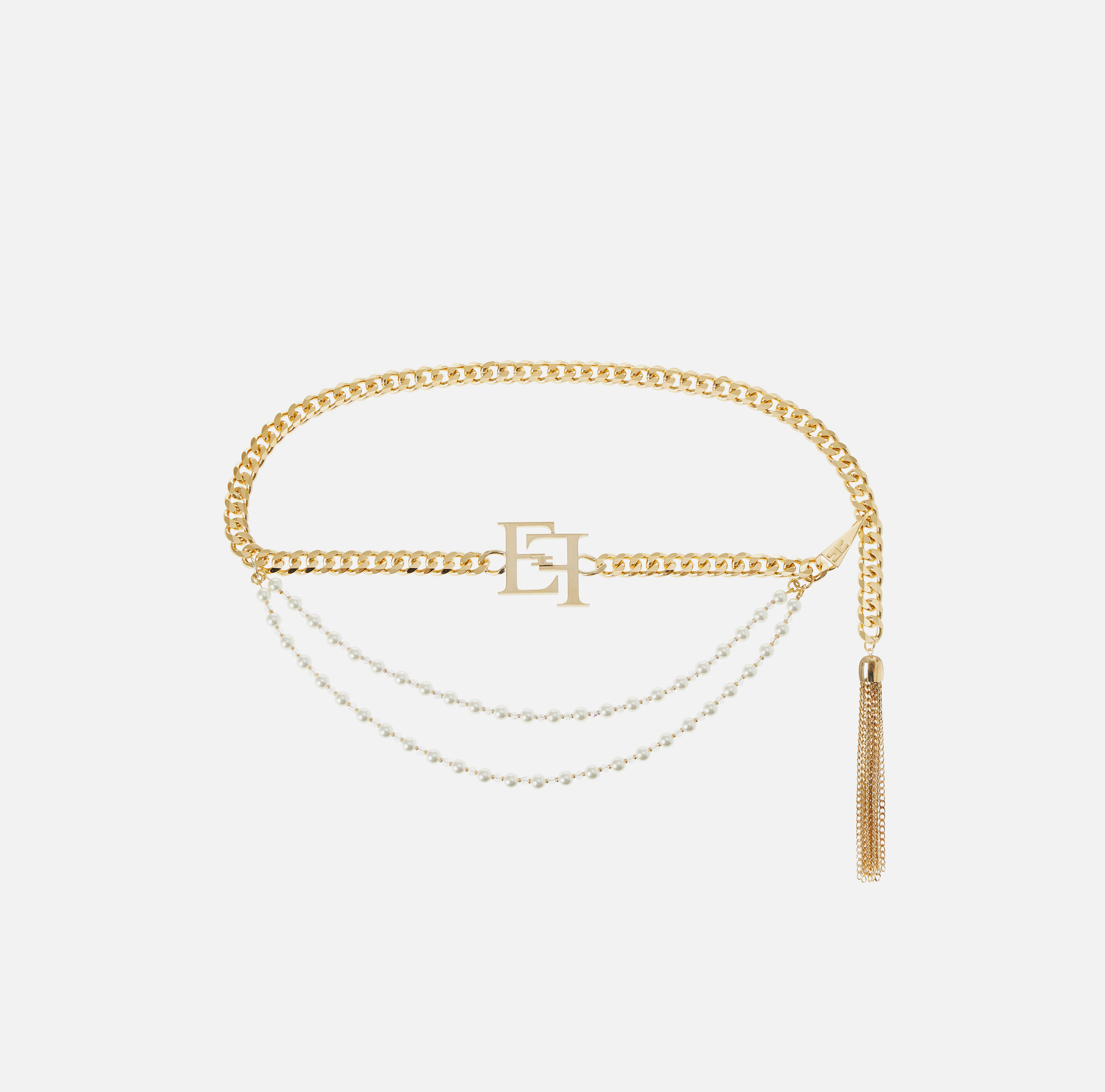 Chain belt with pearls and crystals - ACCESSORI - Elisabetta Franchi