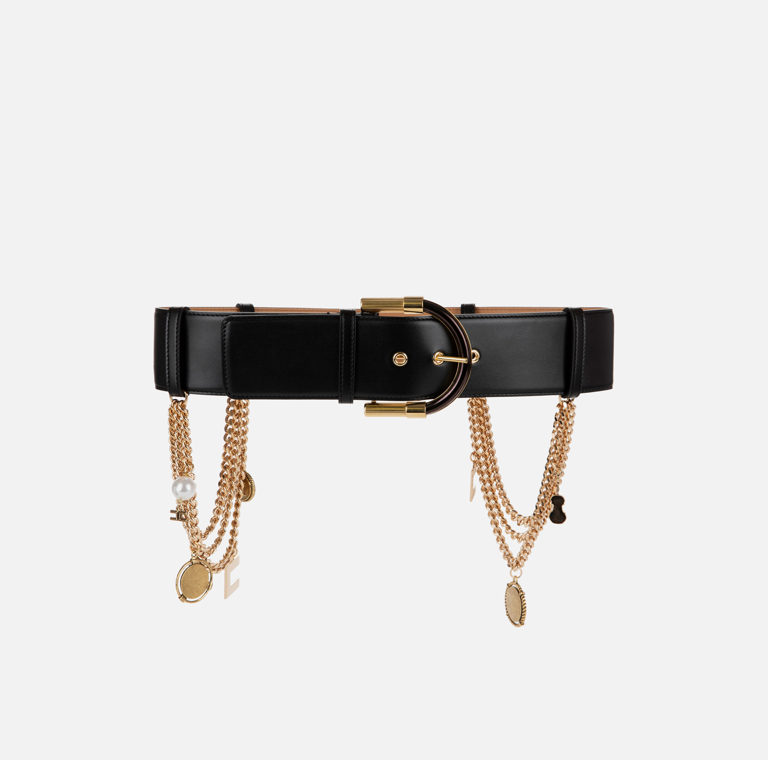 Faux leather high belt with charms - ACCESSORI - Elisabetta Franchi
