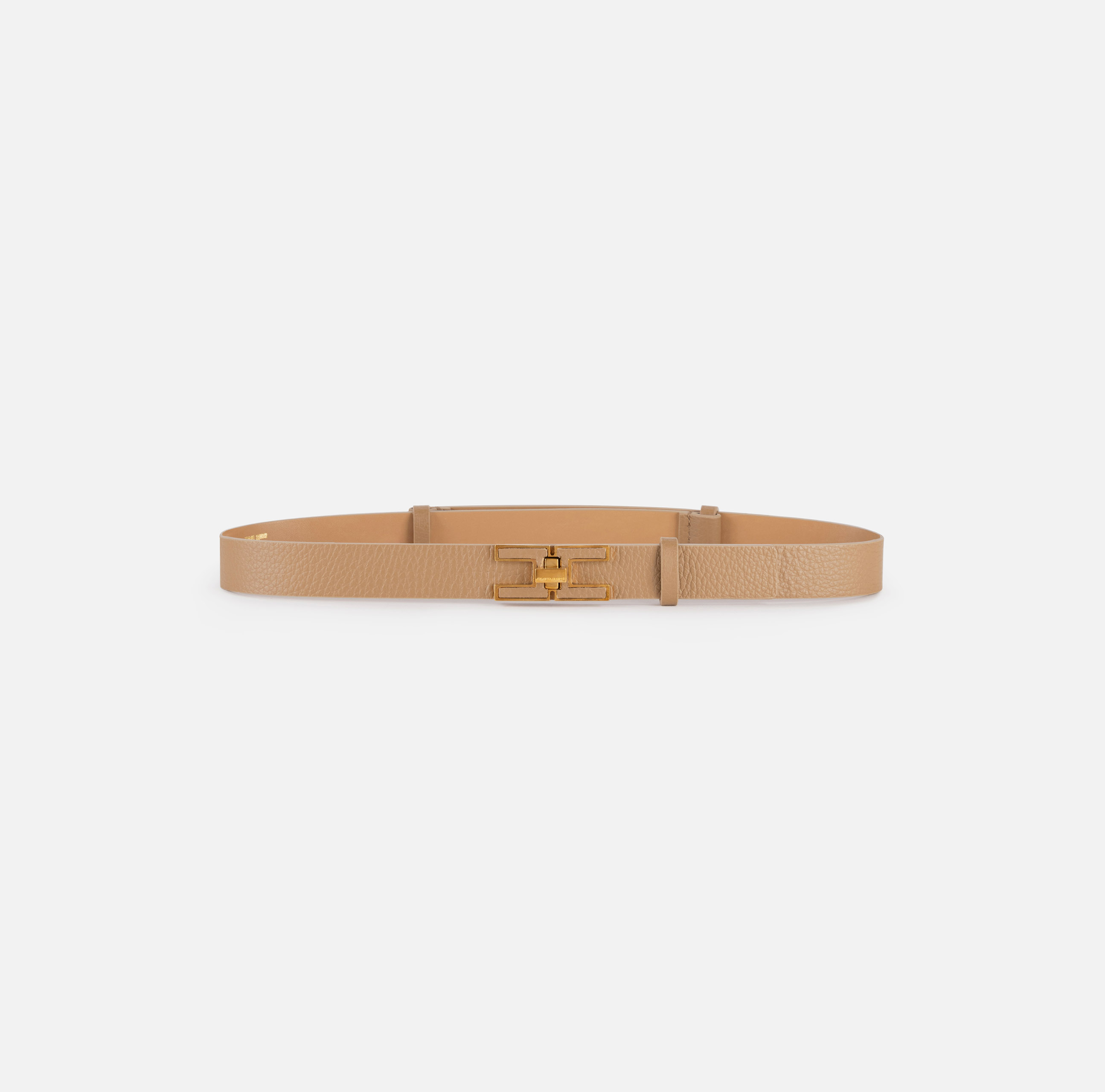 Leather belt with logo turn-lock - Elisabetta Franchi