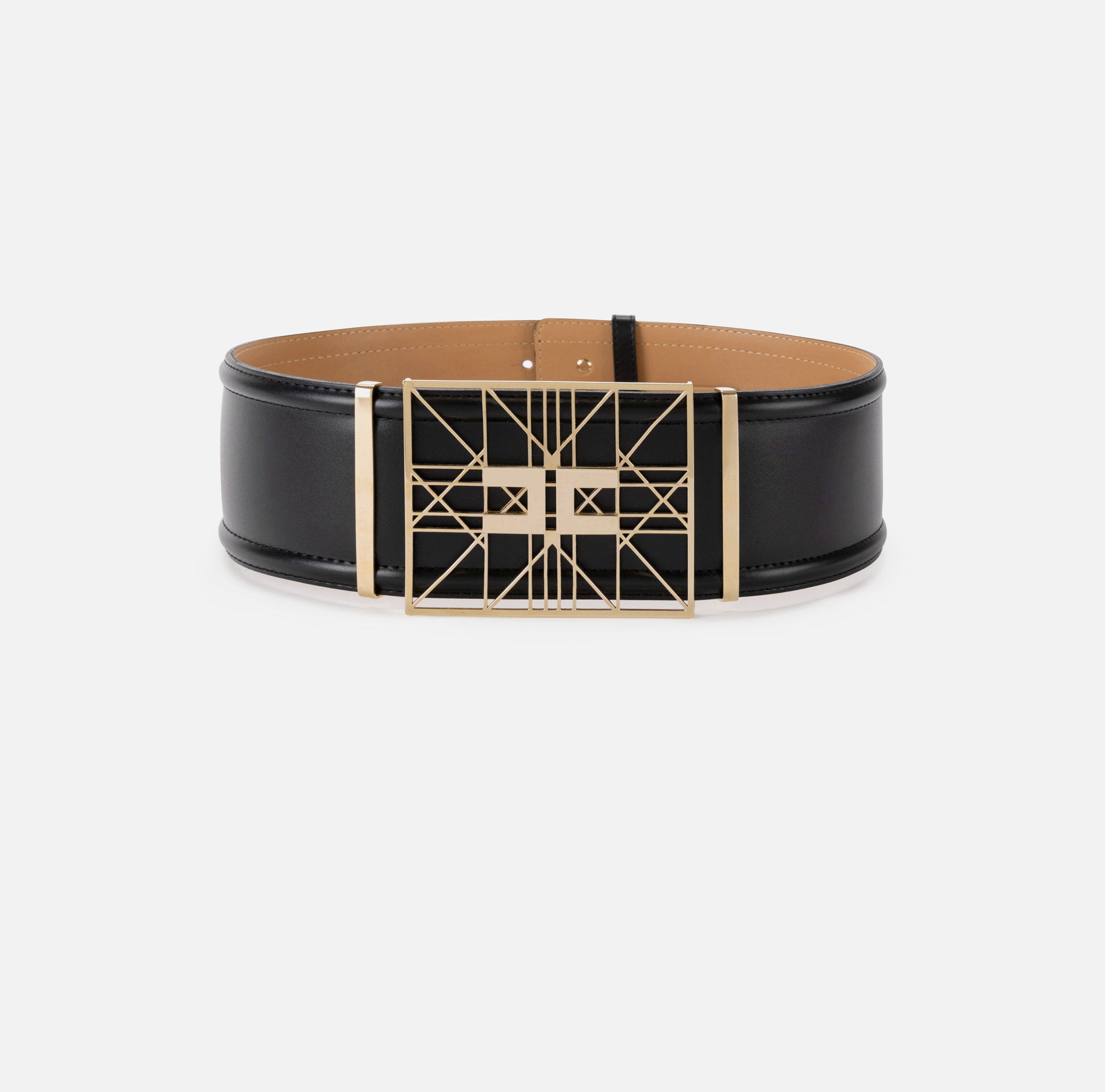 Synthetic material wide belt with buckle - Elisabetta Franchi