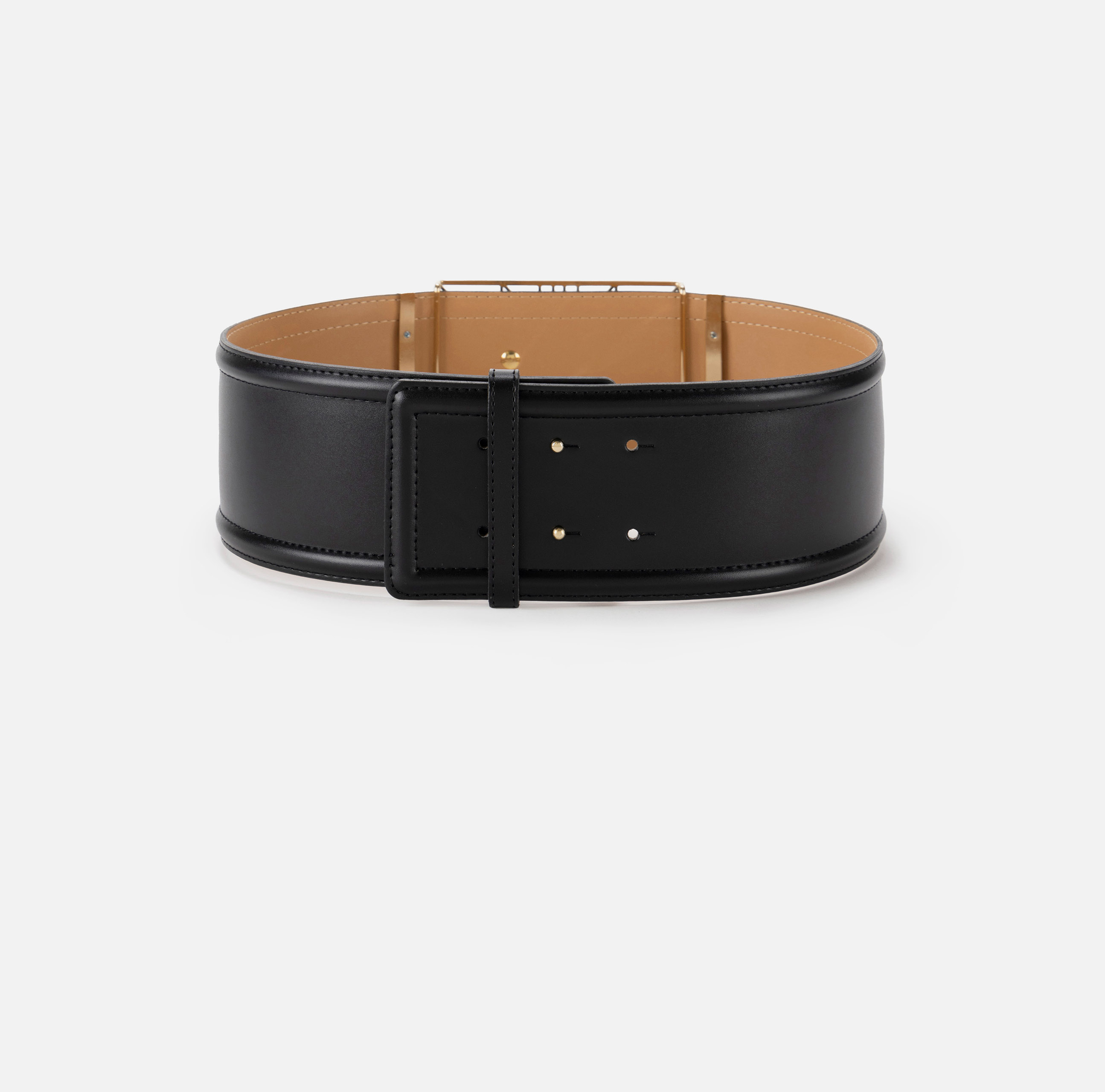 Synthetic material wide belt with buckle - Elisabetta Franchi