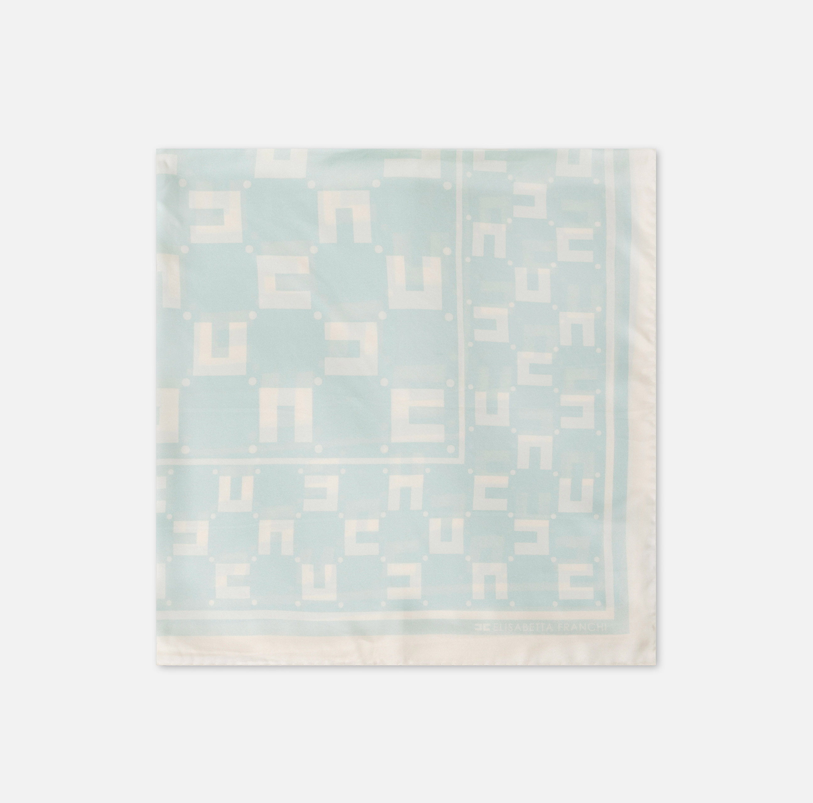 Medium foulard scarf in silk twill with double C logo print - Elisabetta Franchi