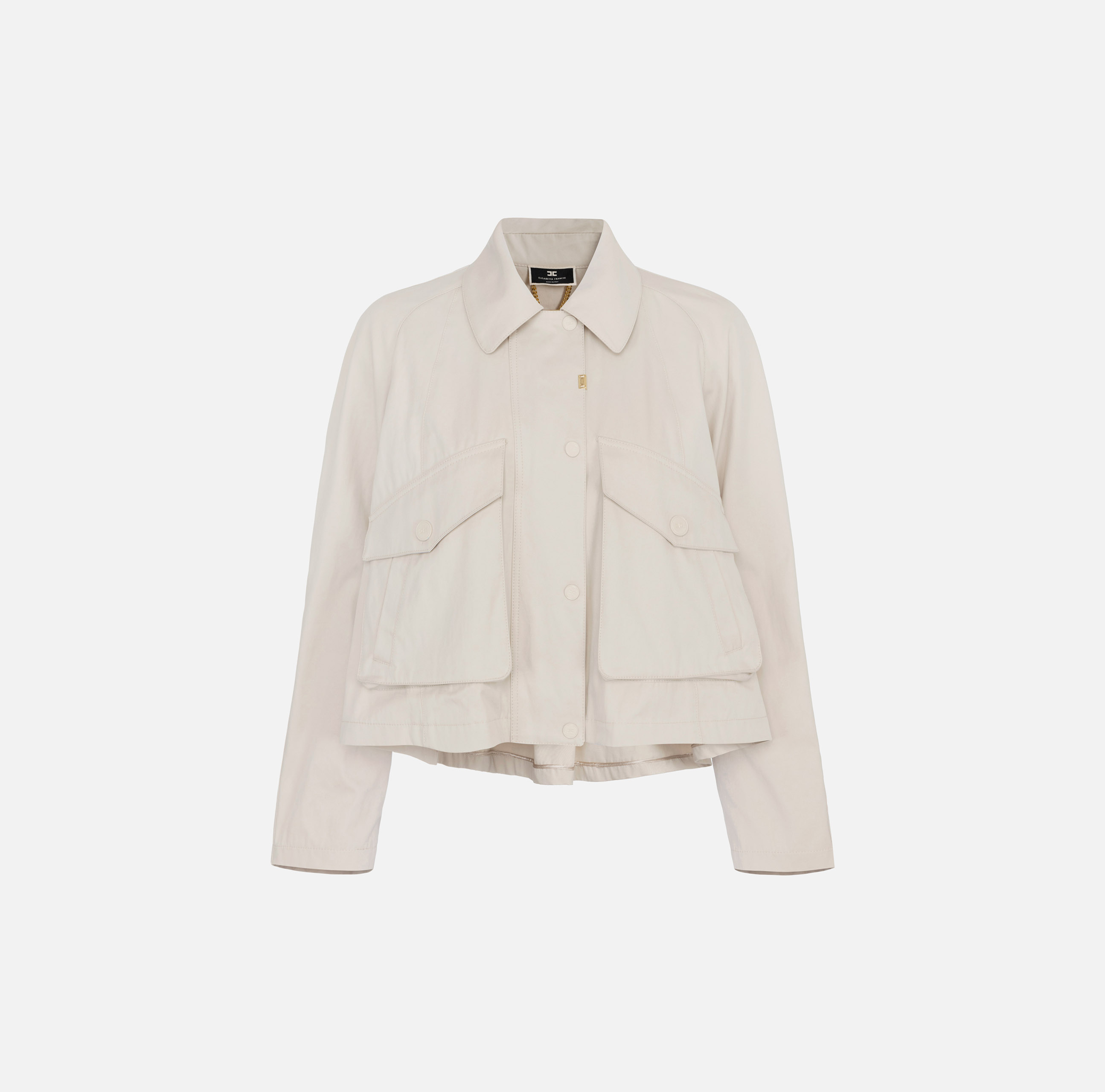 Waxed cotton jacket with pockets - ABBIGLIAMENTO - Elisabetta Franchi