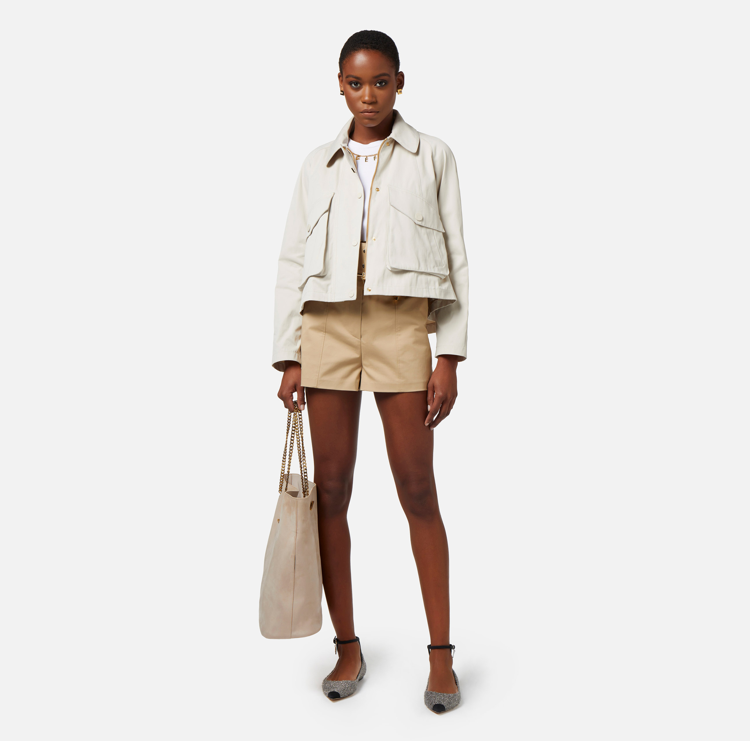 Waxed cotton jacket with pockets - Elisabetta Franchi