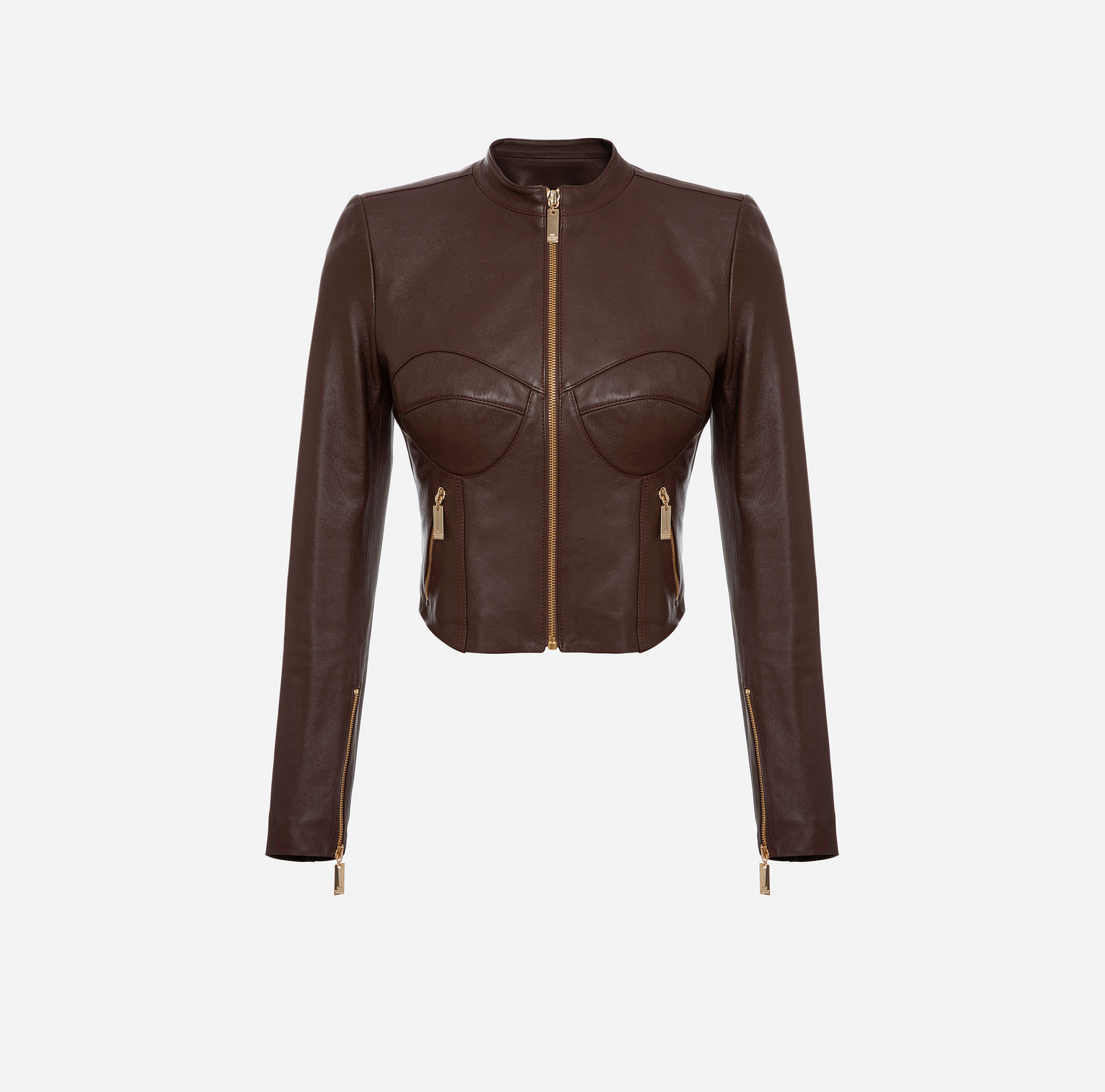 Shiny cracked biker’s jacket - Elisabetta Franchi