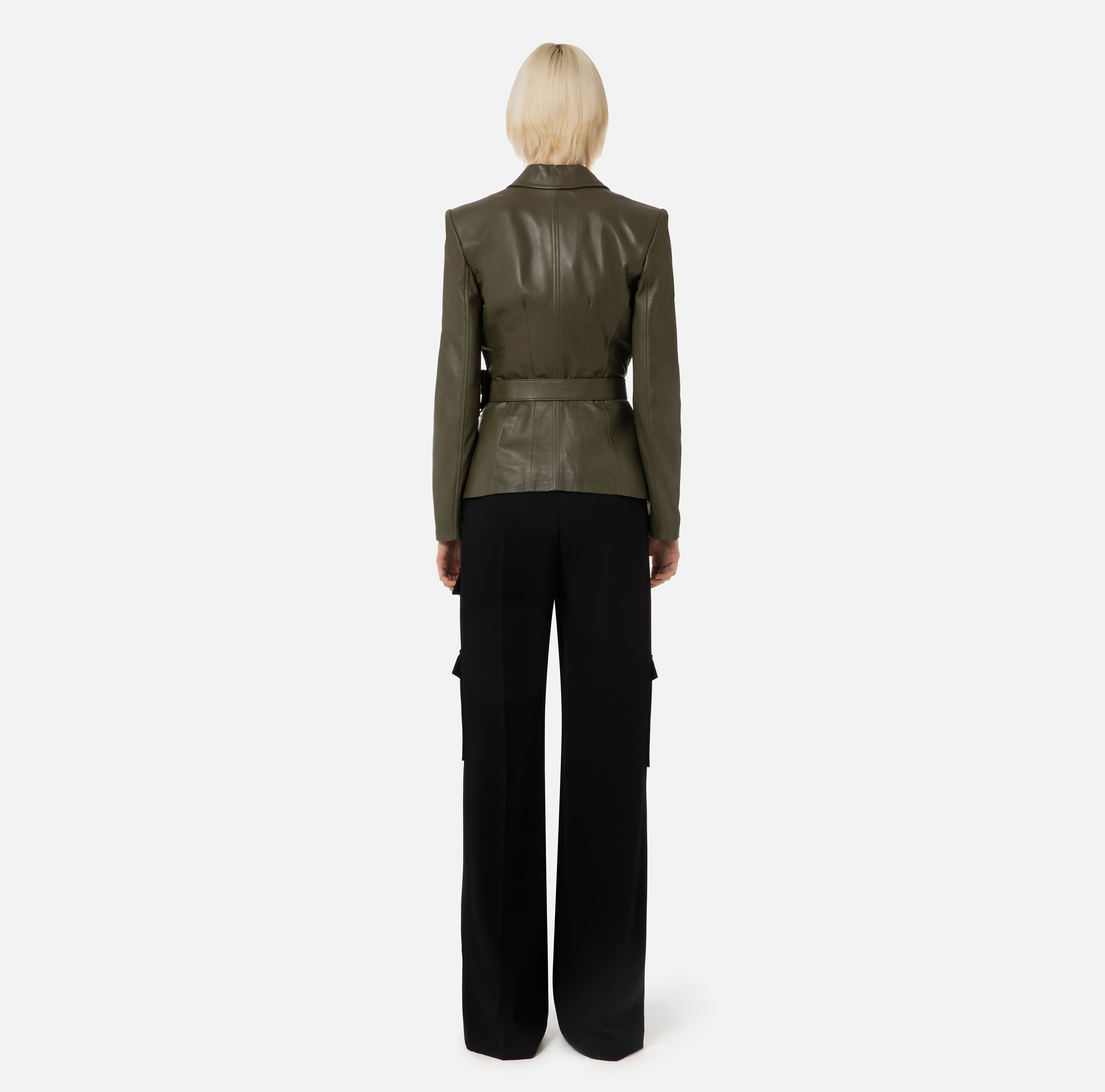 Leather jacket with belt - Elisabetta Franchi