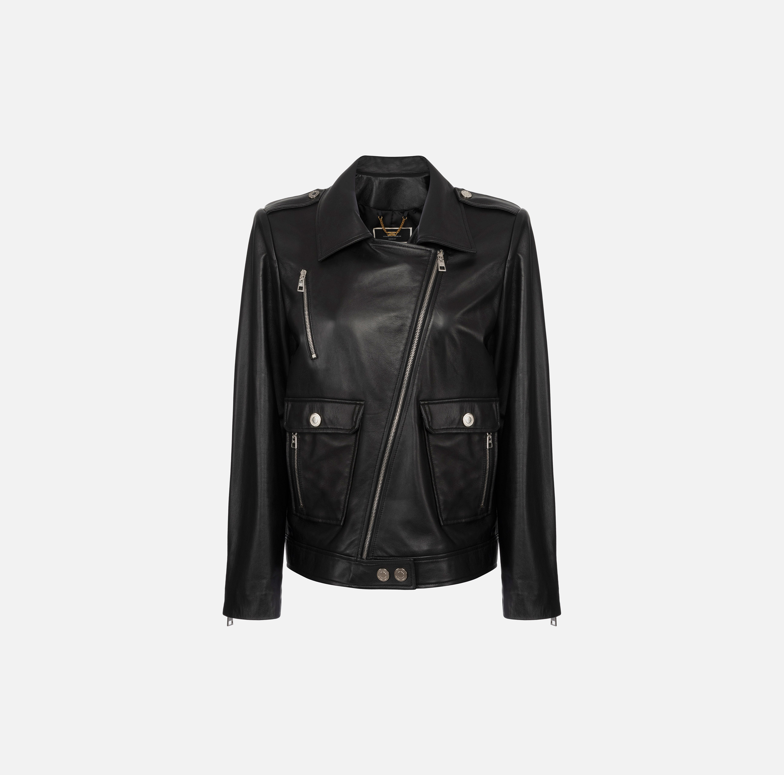 Leather biker jacket - Elisabetta Franchi