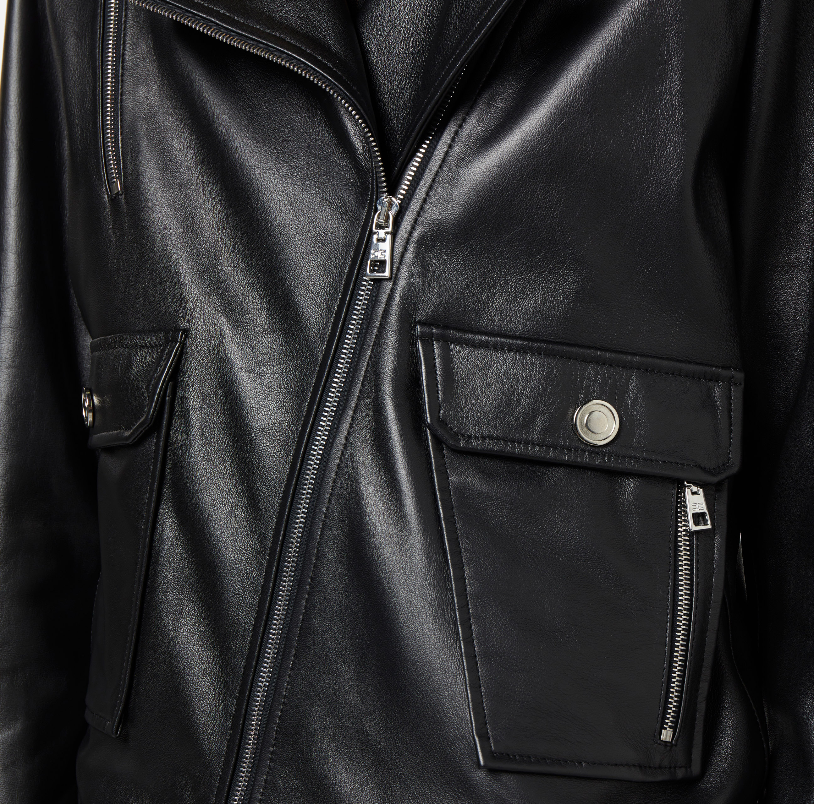 Leather biker jacket - Elisabetta Franchi