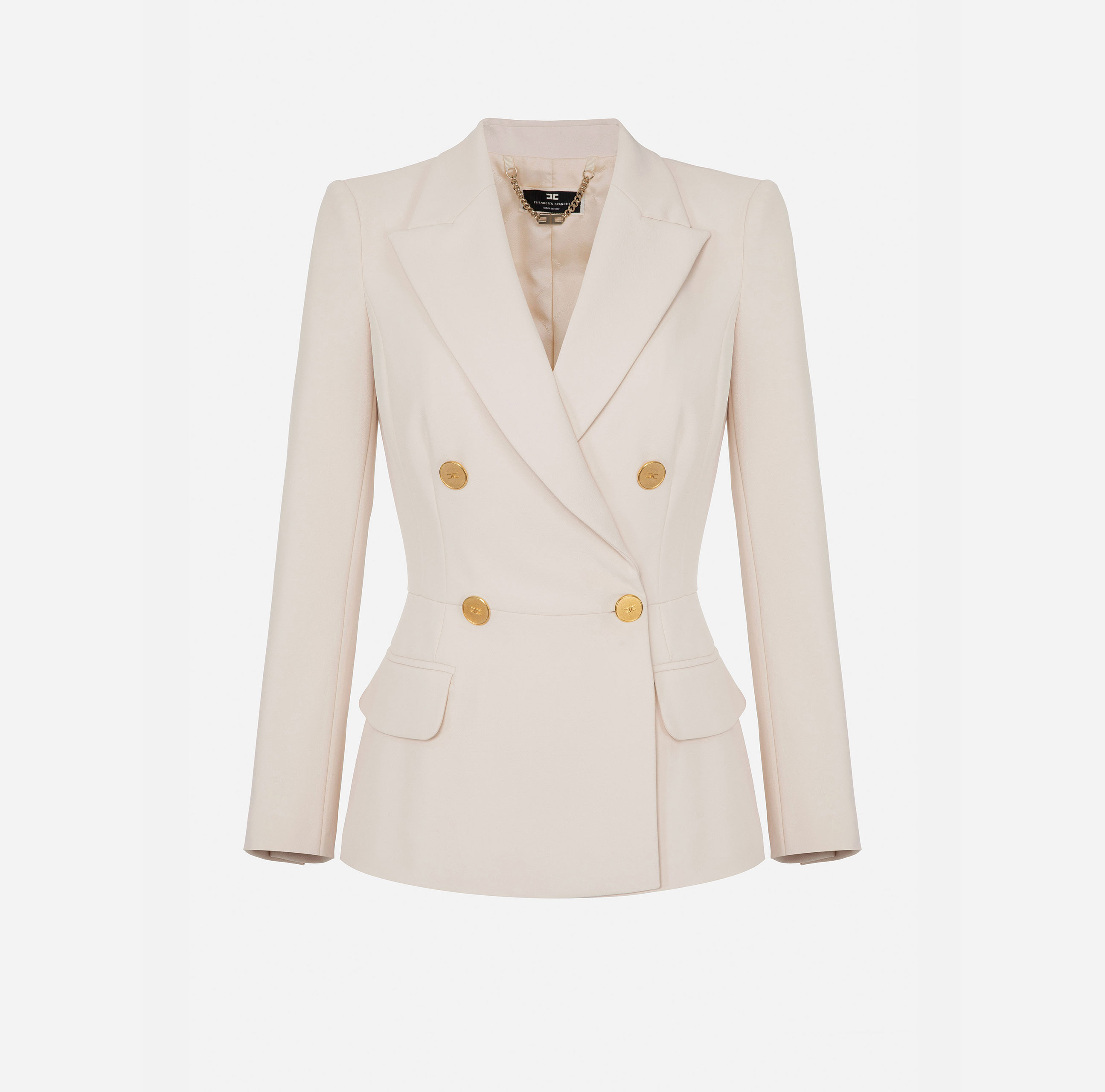 Double-breasted jacket in double layer crêpe - Elisabetta Franchi