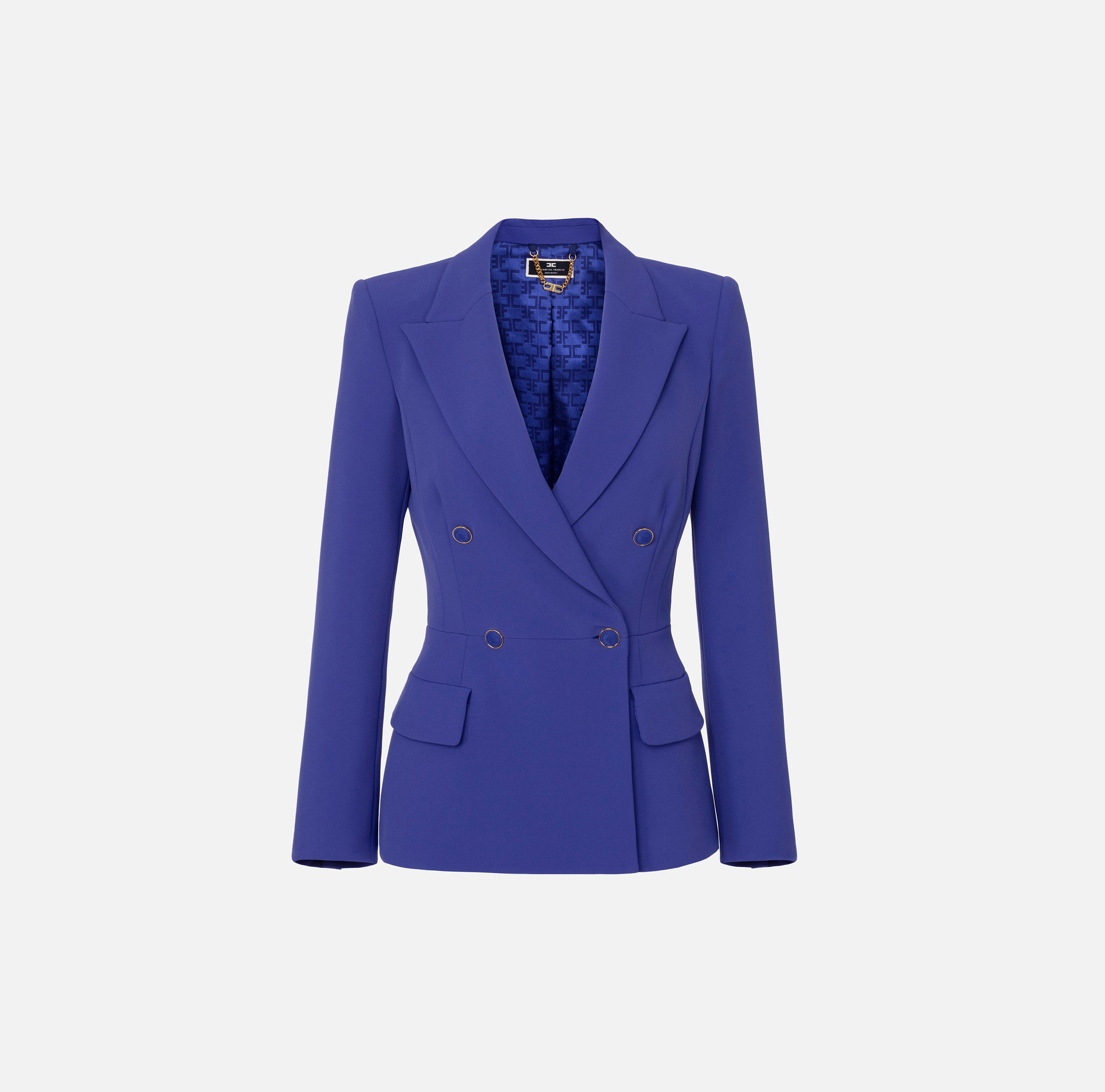 Crêpe double-breasted jacket with waisted cut - ABBIGLIAMENTO - Elisabetta Franchi