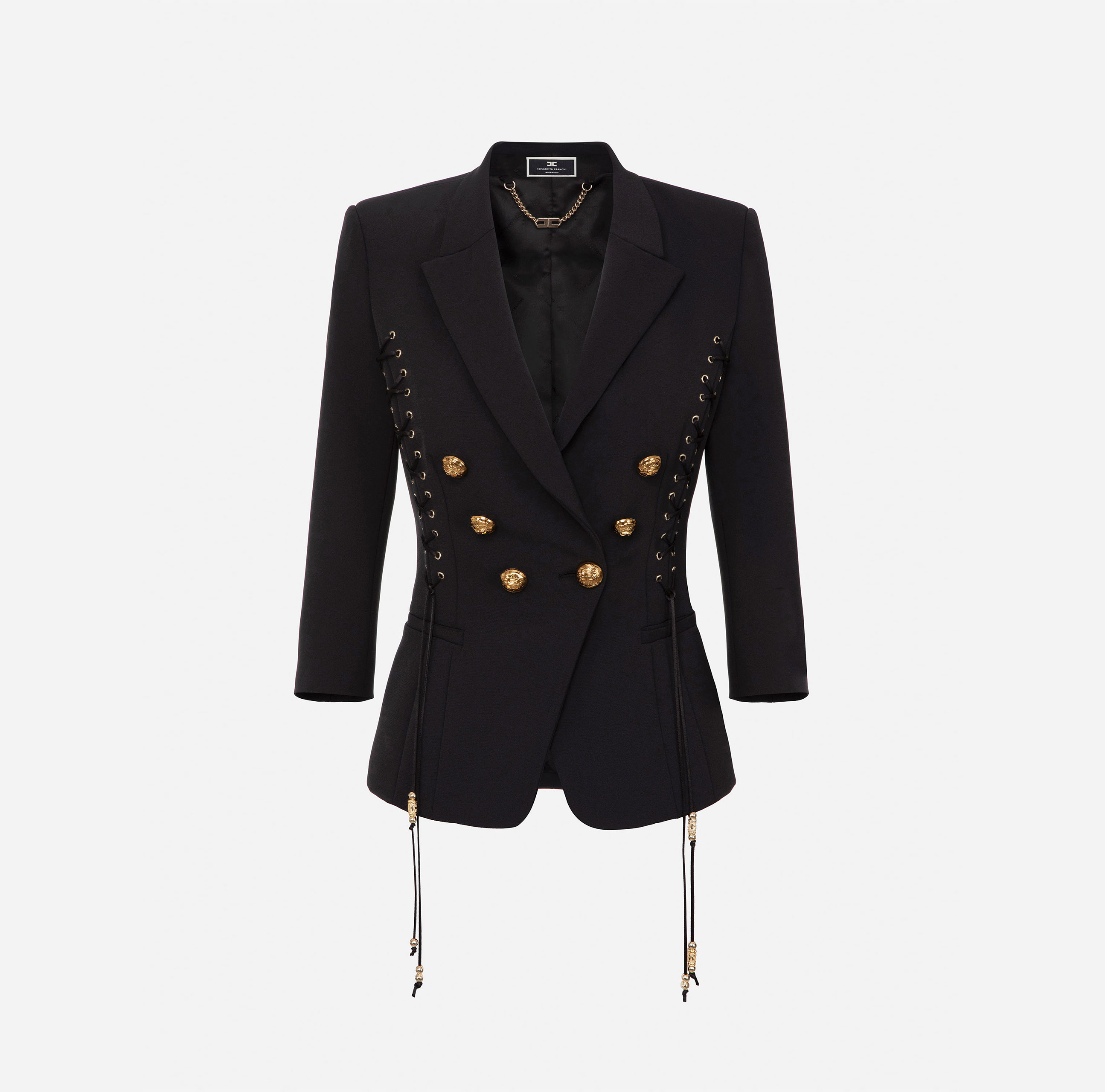 Double-breasted jacket with criss-cross pattern - Elisabetta Franchi