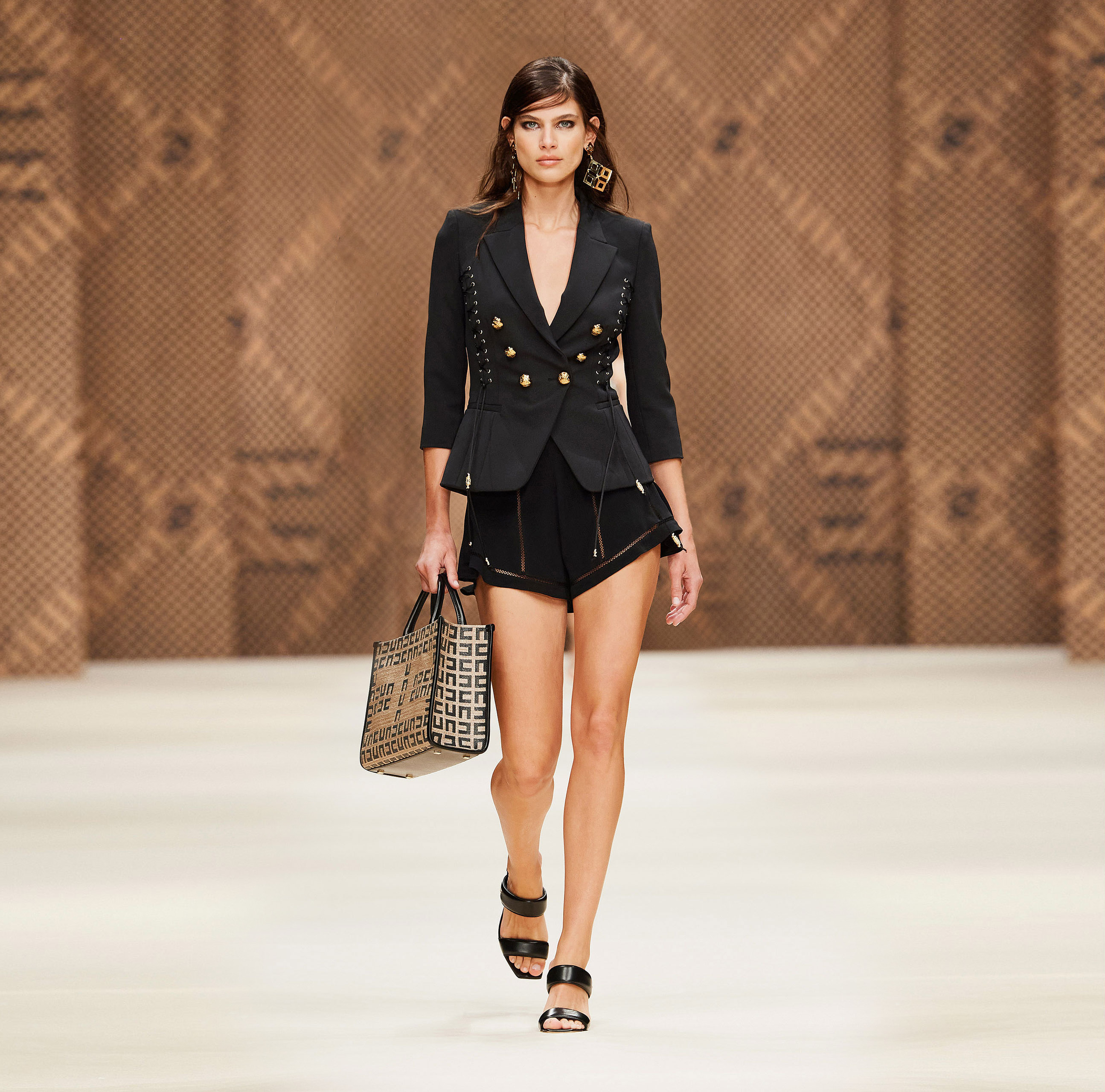 Double-breasted jacket with criss-cross pattern - Elisabetta Franchi