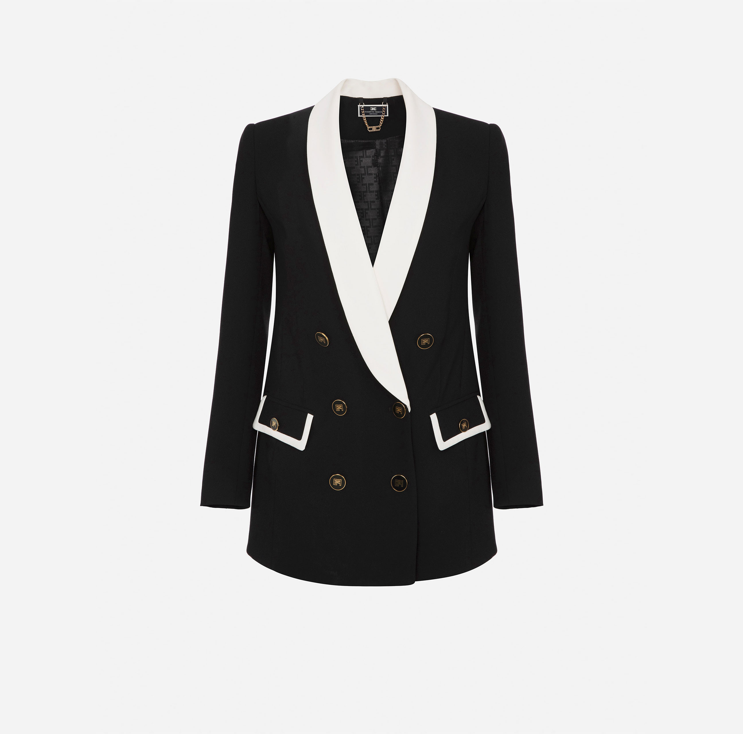Double-breasted jacket with two-tone details - ABBIGLIAMENTO - Elisabetta Franchi
