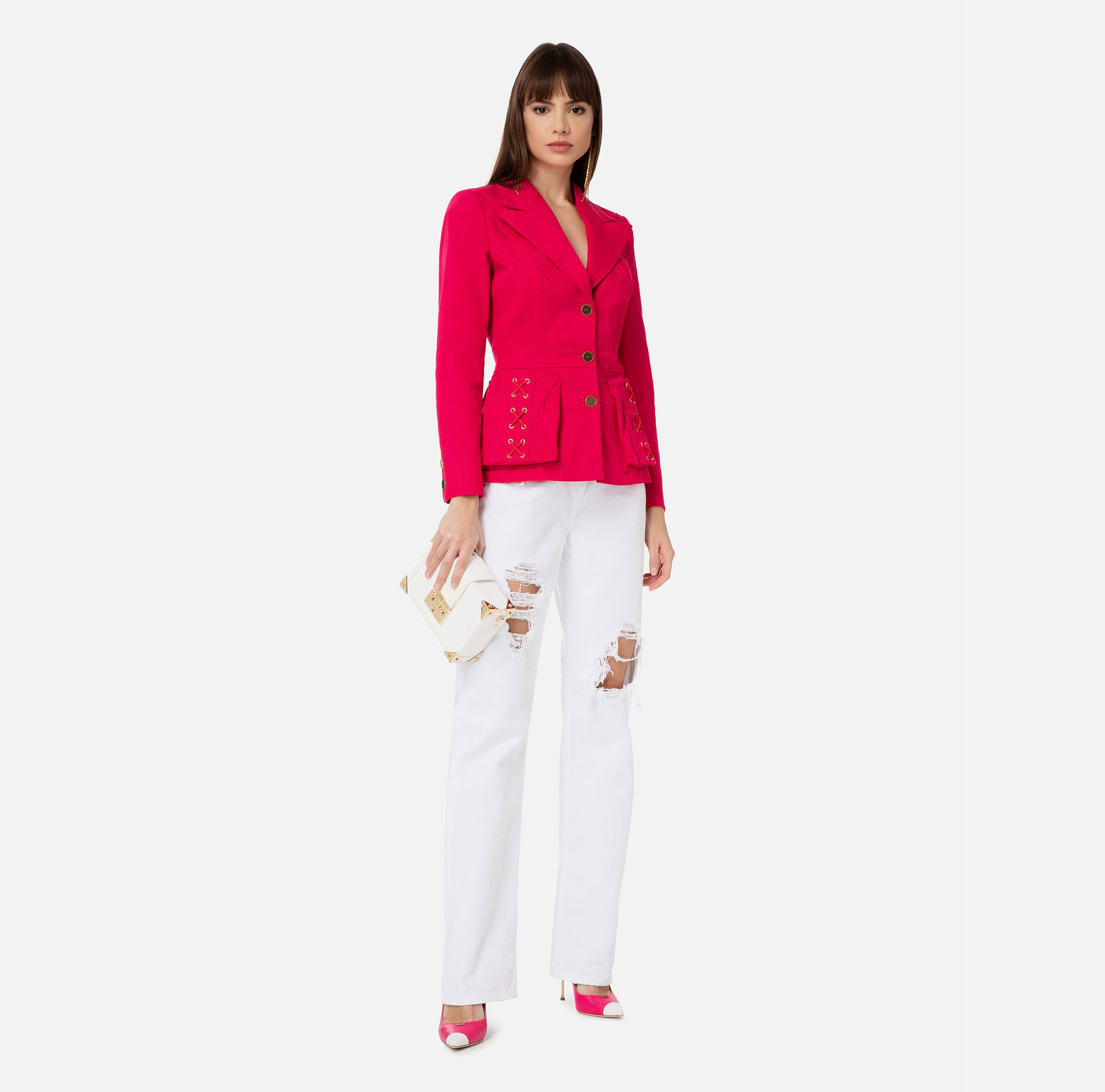 Elisabetta Franchi jacket with light gold buttons - Elisabetta Franchi
