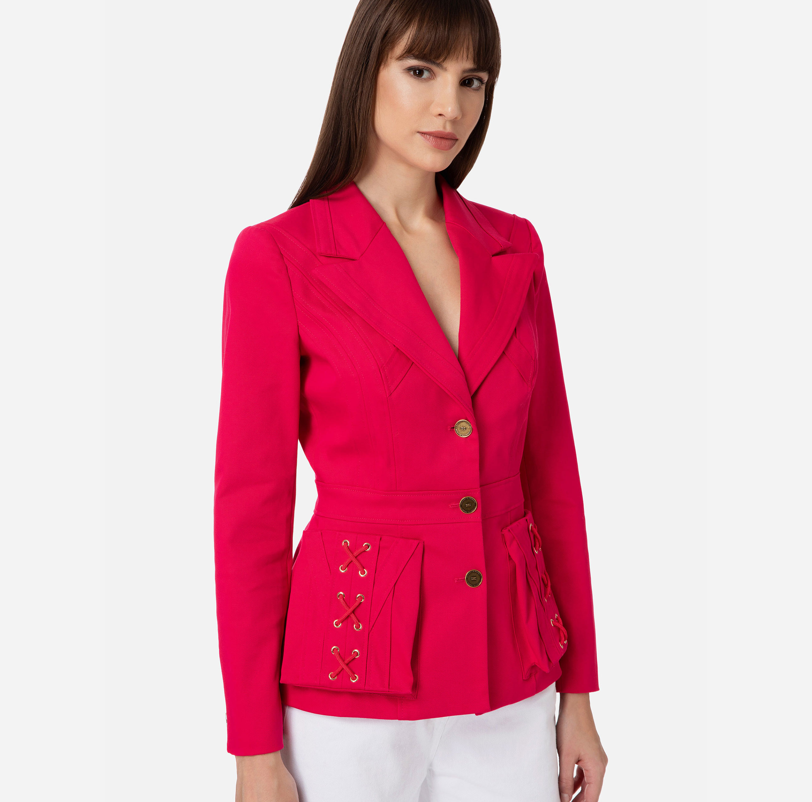 Elisabetta Franchi jacket with light gold buttons - Elisabetta Franchi