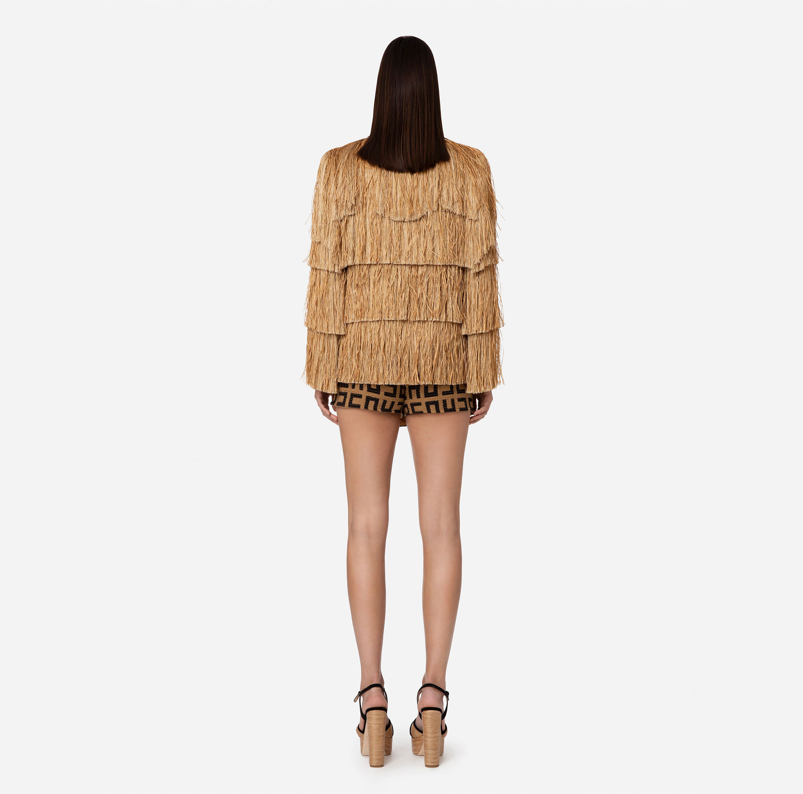 Crewneck jacket with fringe pattern - Elisabetta Franchi