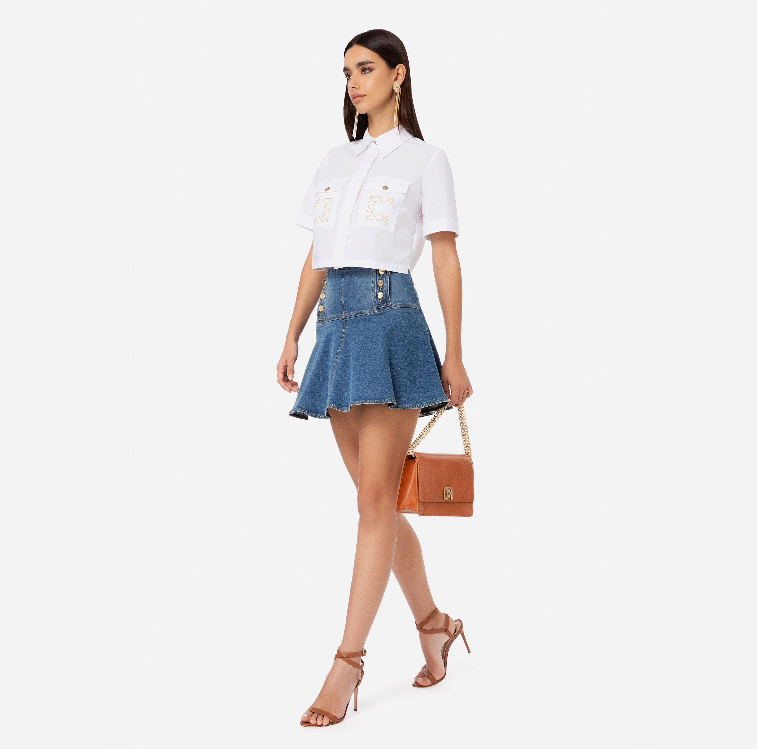 Miniskirt with buttons on the hips - Elisabetta Franchi