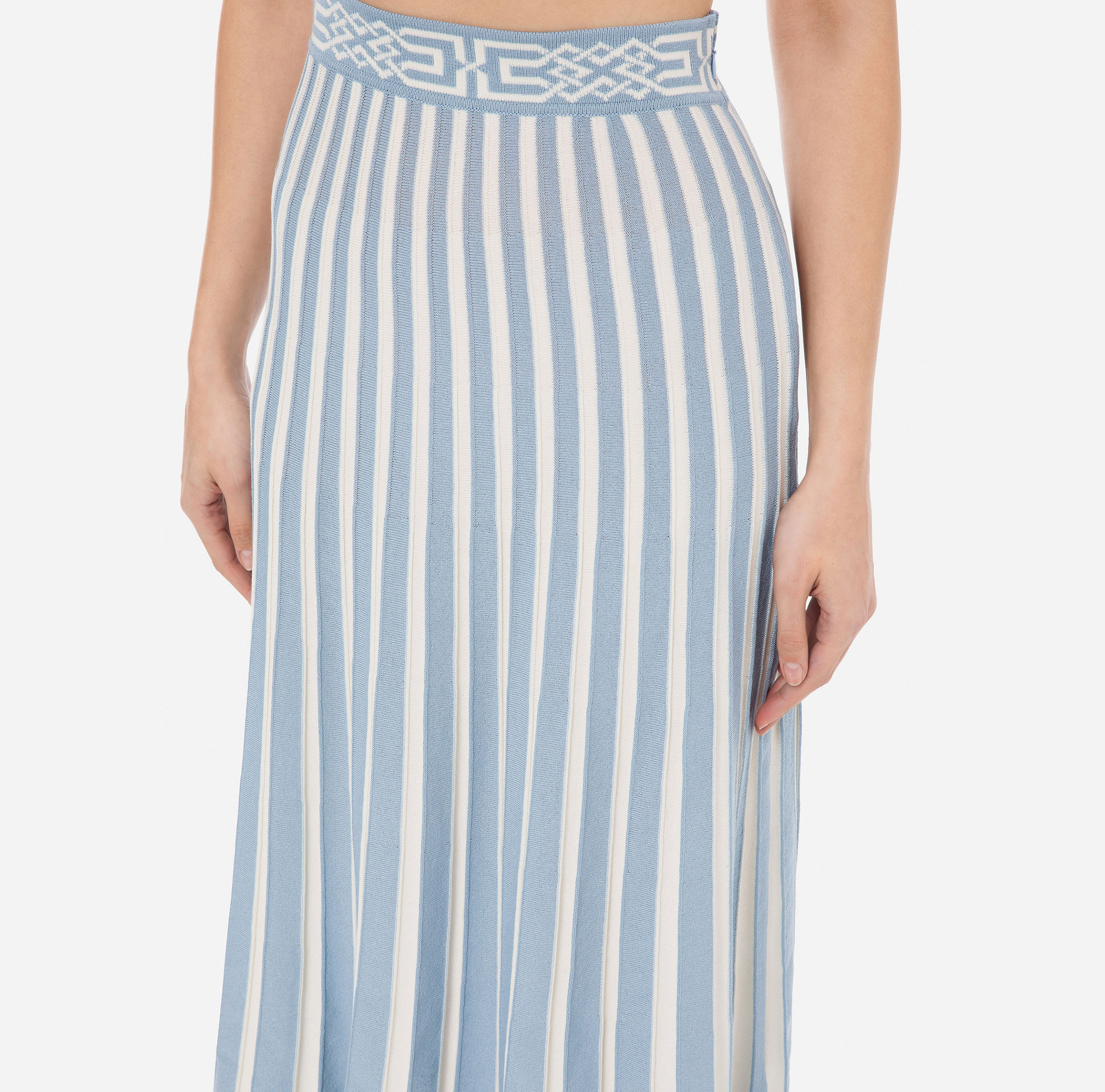 Midi skirt with two-tone pleats - Elisabetta Franchi