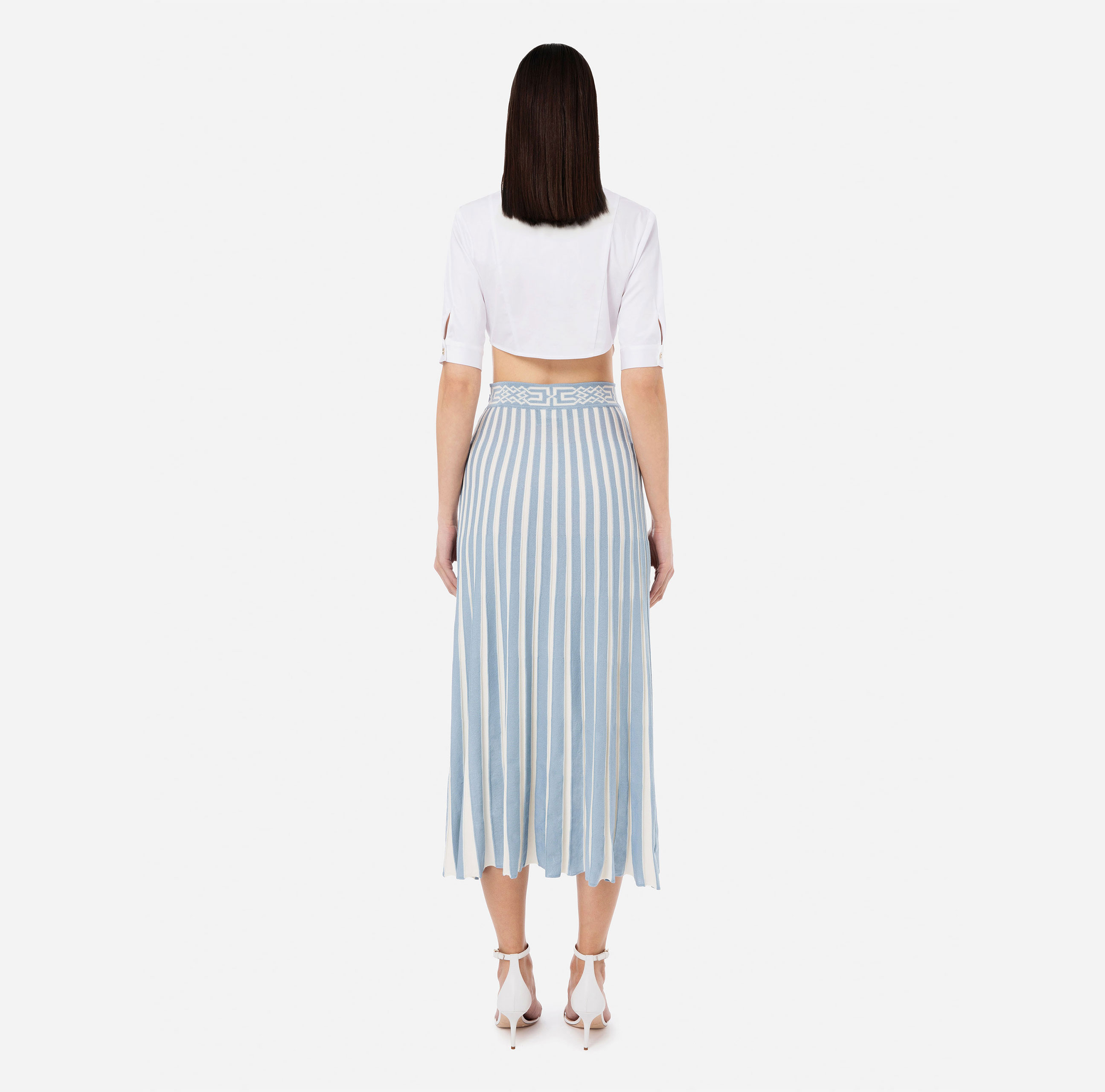 Midi skirt with two-tone pleats - Elisabetta Franchi