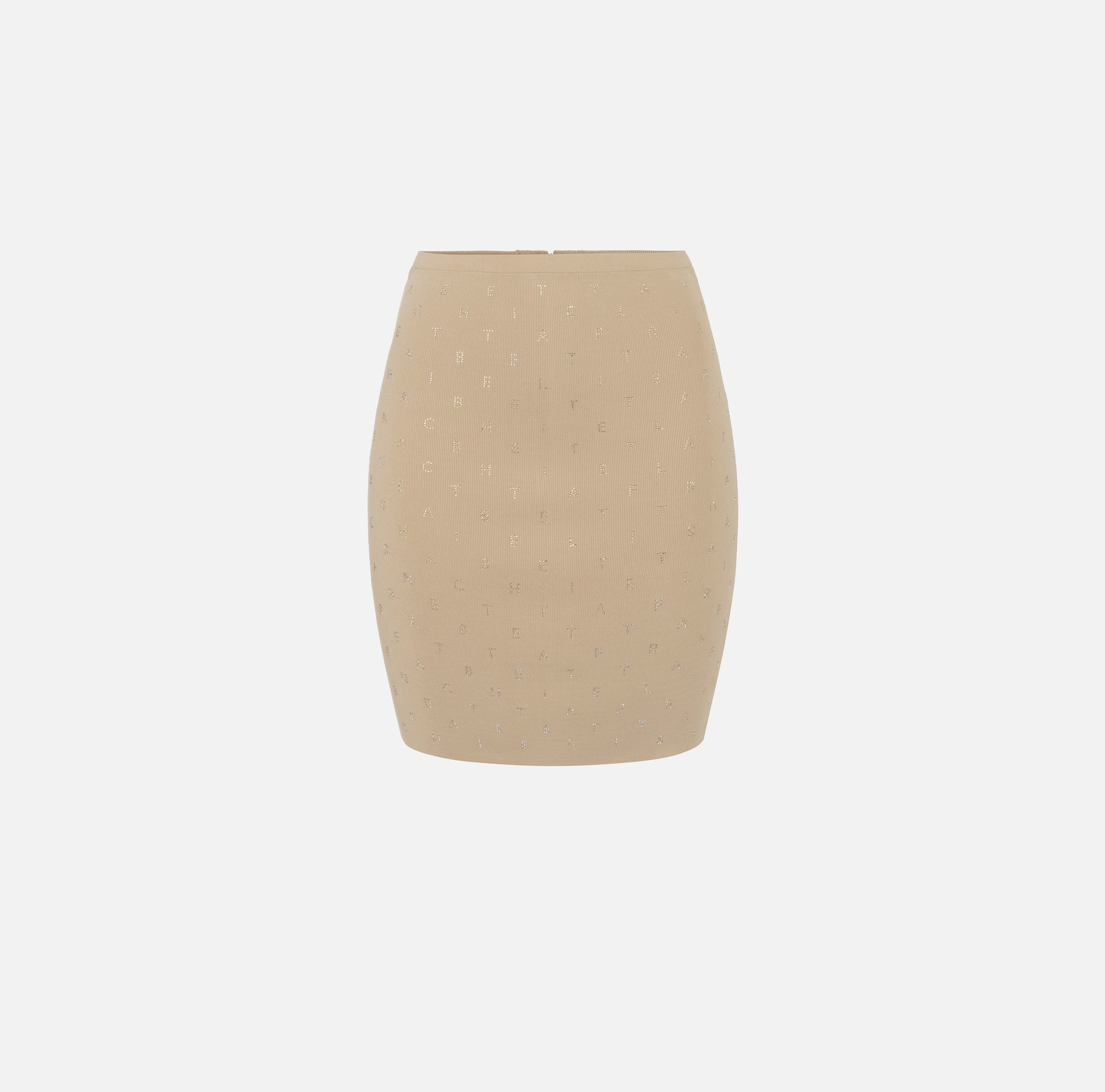 Miniskirt in viscose with rhinestone lettering - ABBIGLIAMENTO - Elisabetta Franchi