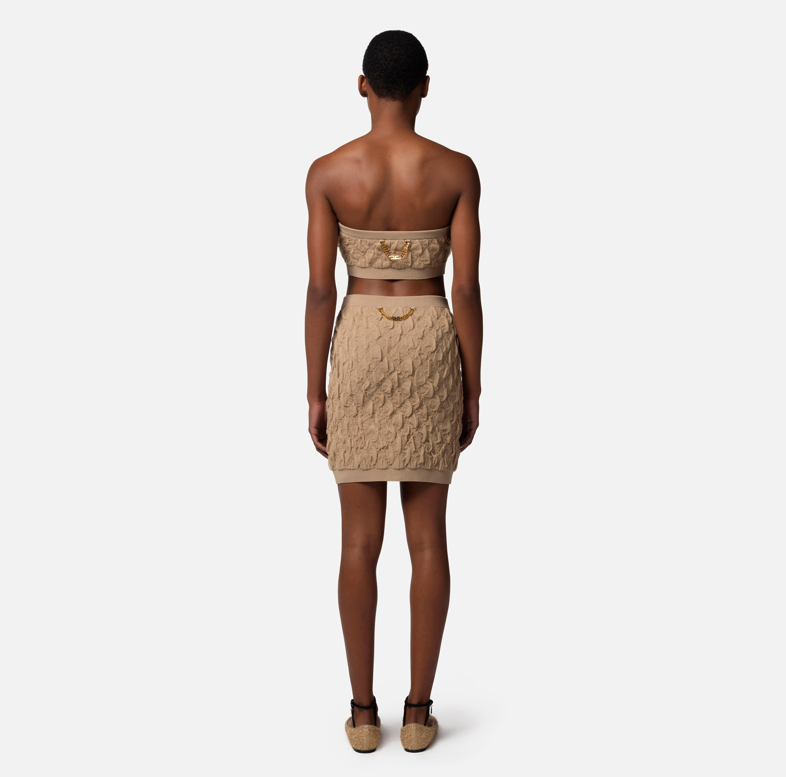 Miniskirt in embossed viscose fabric - Elisabetta Franchi