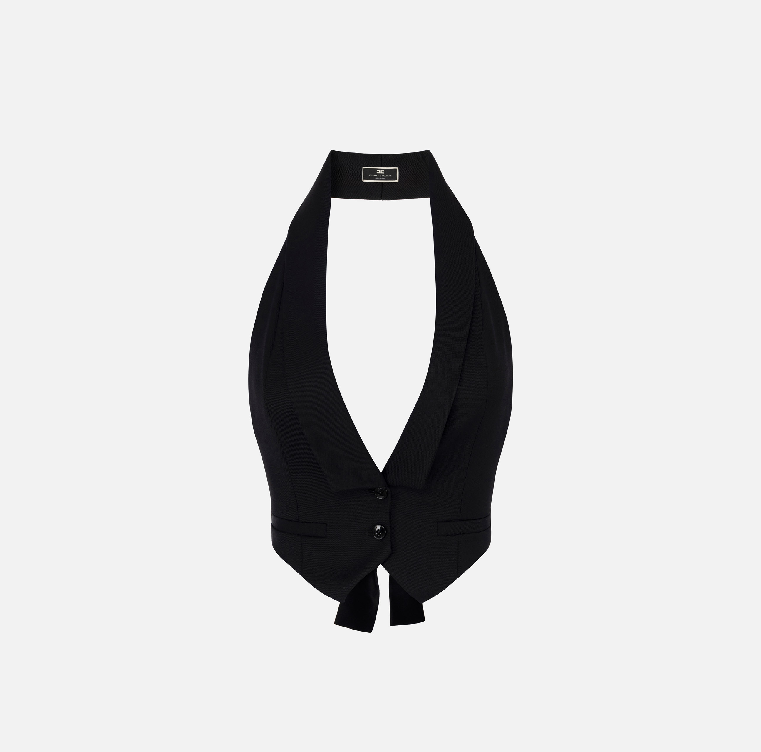 Cool wool waistcoat with sash belt - Elisabetta Franchi