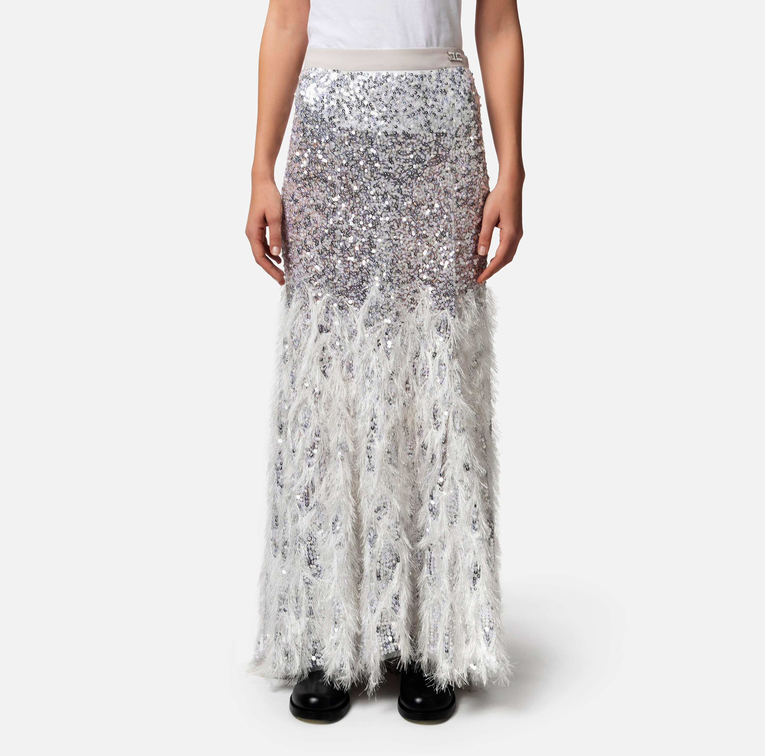 Embroidered long skirt in tulle fabric - Elisabetta Franchi
