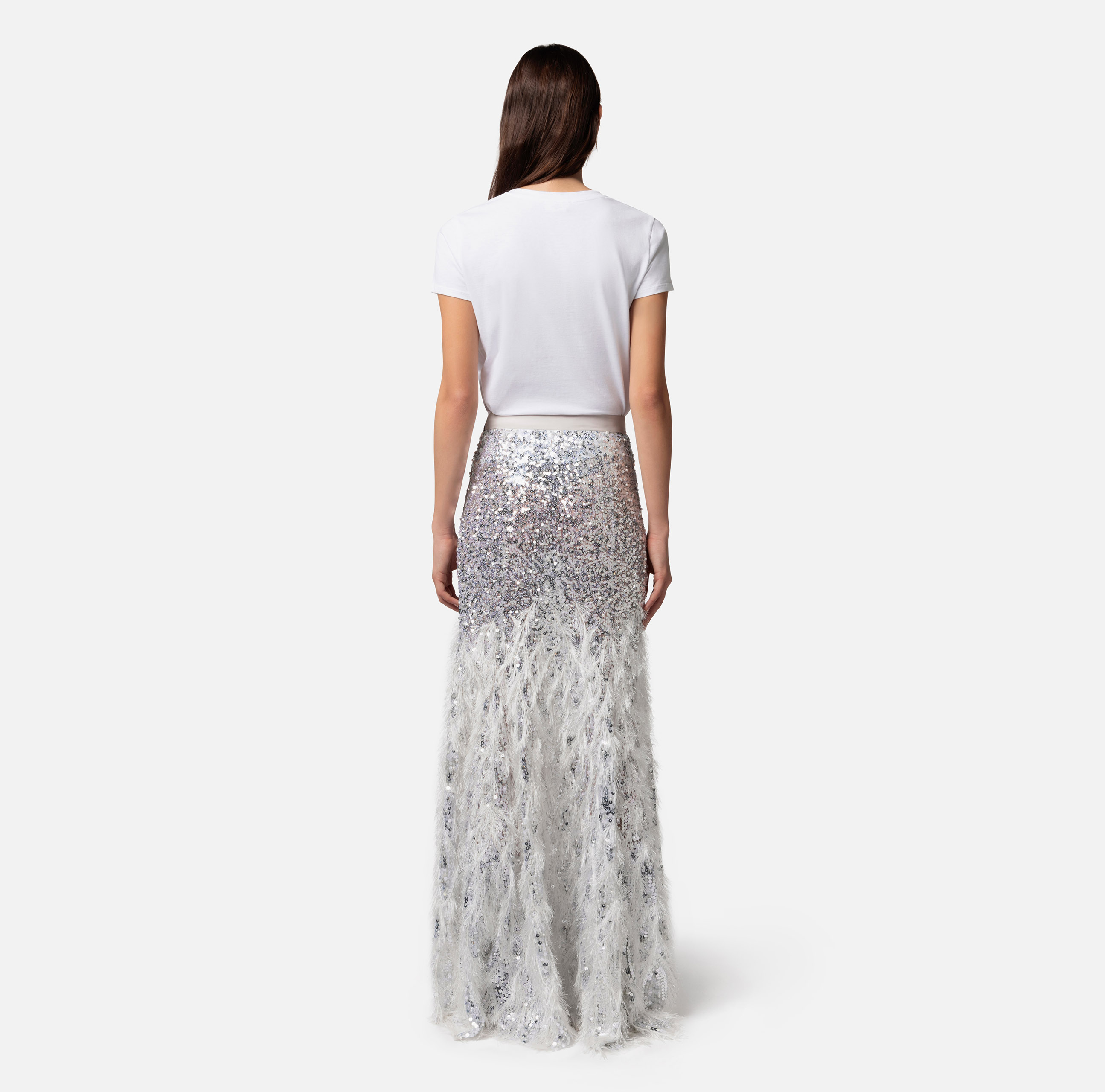 Embroidered long skirt in tulle fabric - Elisabetta Franchi