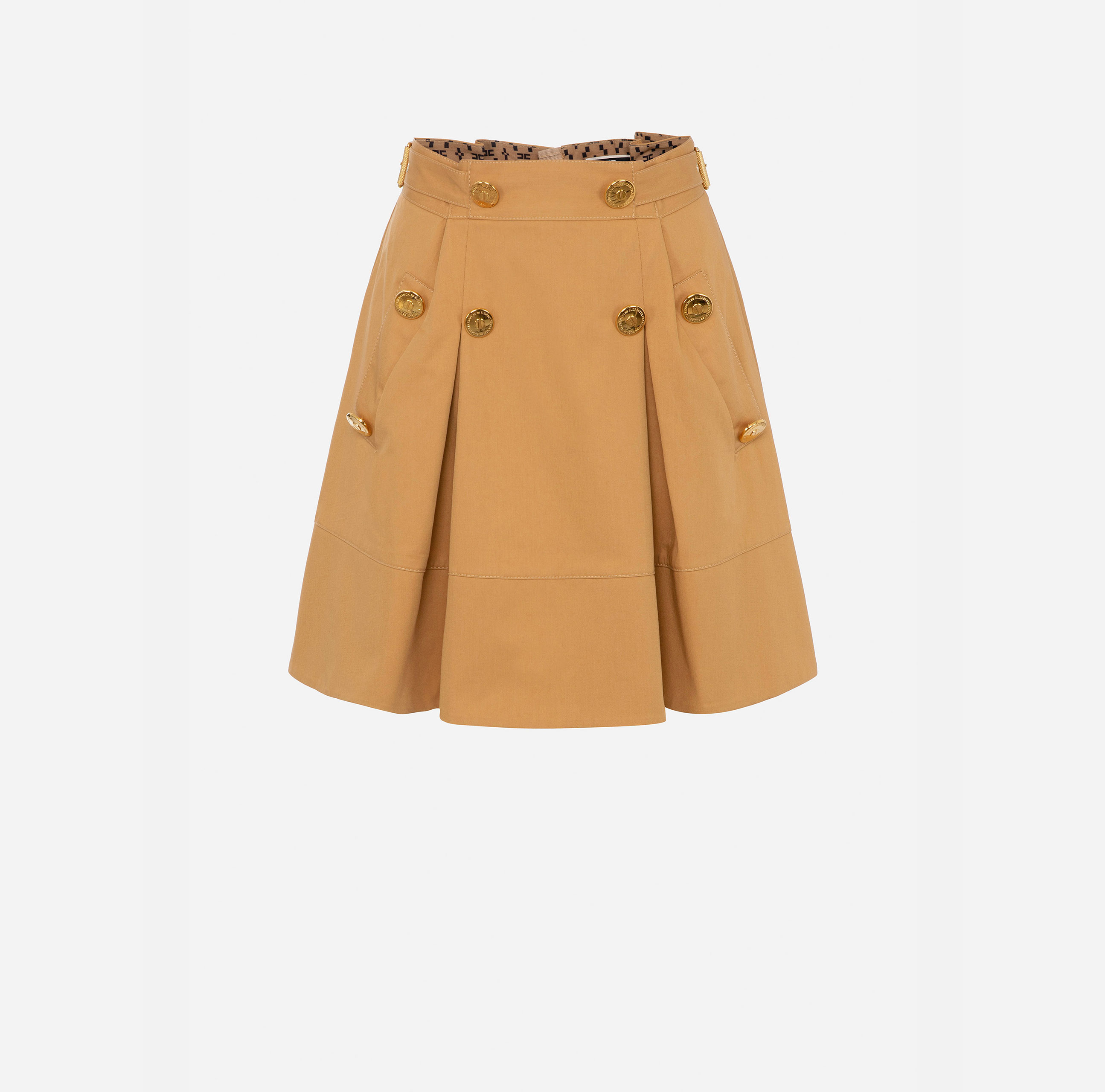Flared miniskirt with waistband and double front pleat - ABBIGLIAMENTO - Elisabetta Franchi