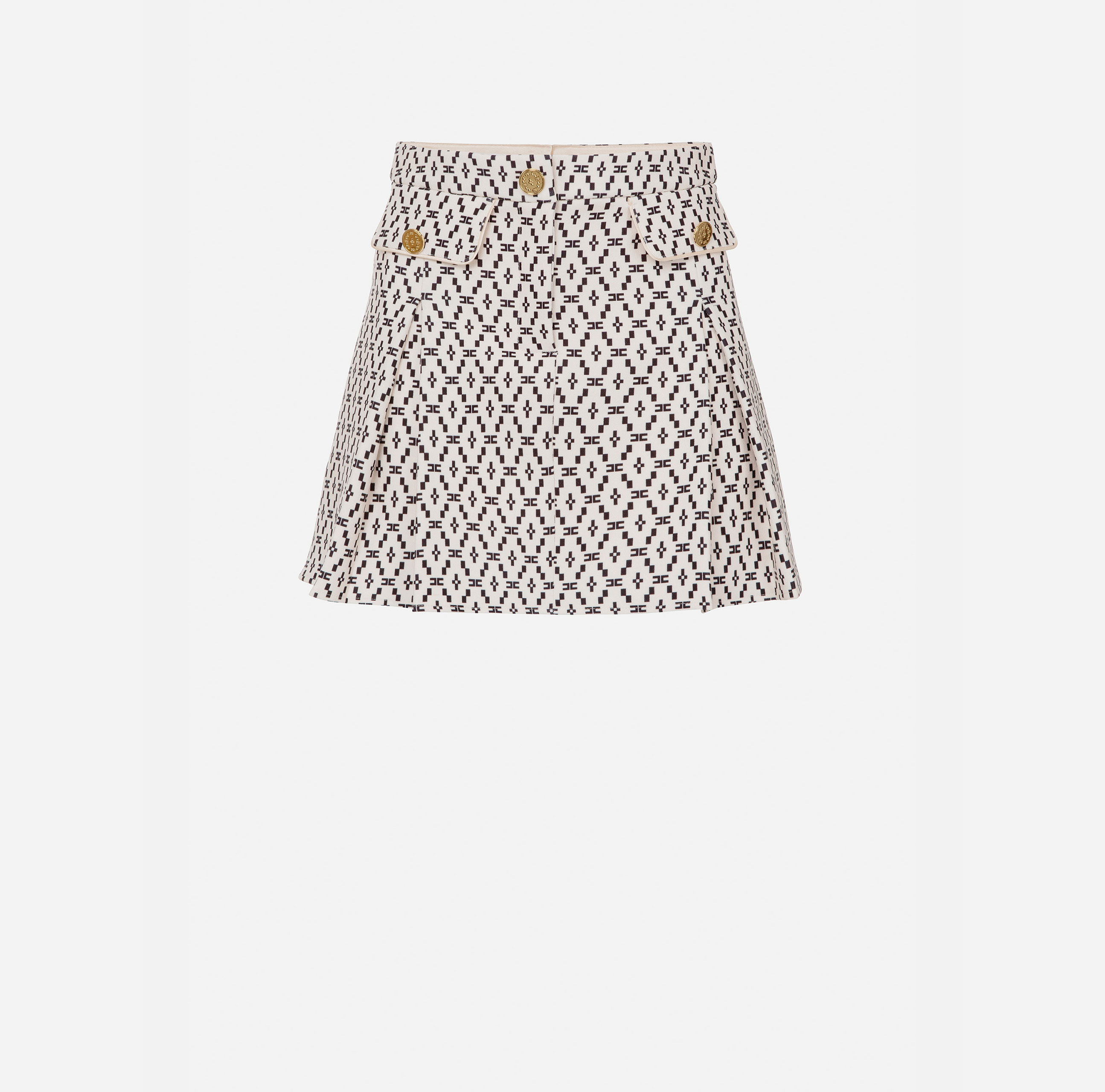 Double layer crêpe miniskirt with diamond pattern - Elisabetta Franchi