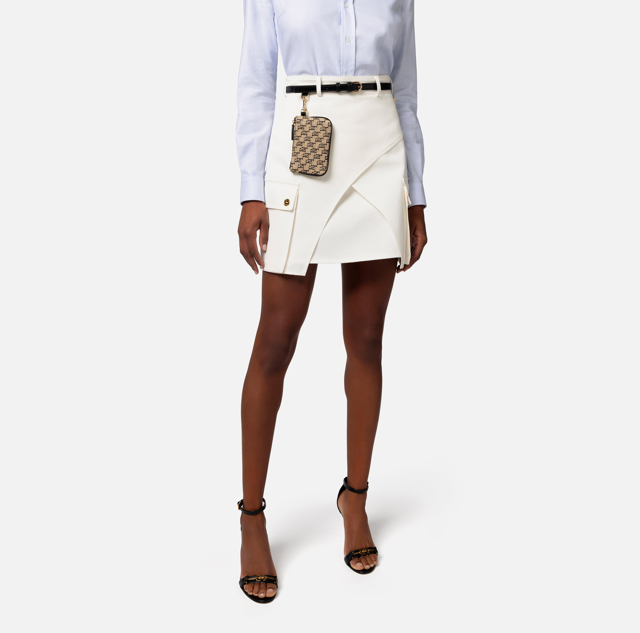 Mini-jupe en coton utilitaire - Elisabetta Franchi