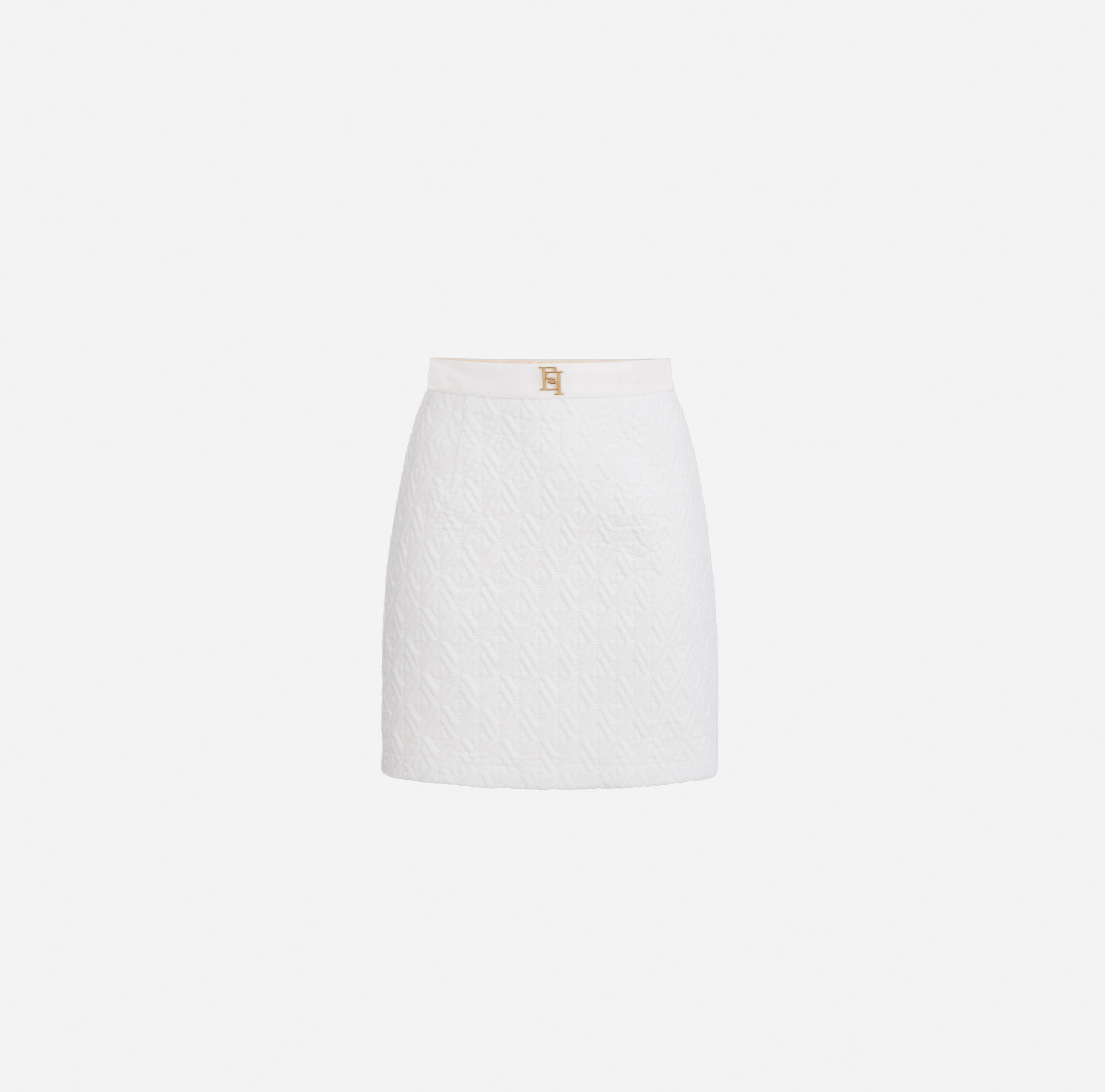 Mini-jupe en velours avec logo lettrage - ABBIGLIAMENTO - Elisabetta Franchi