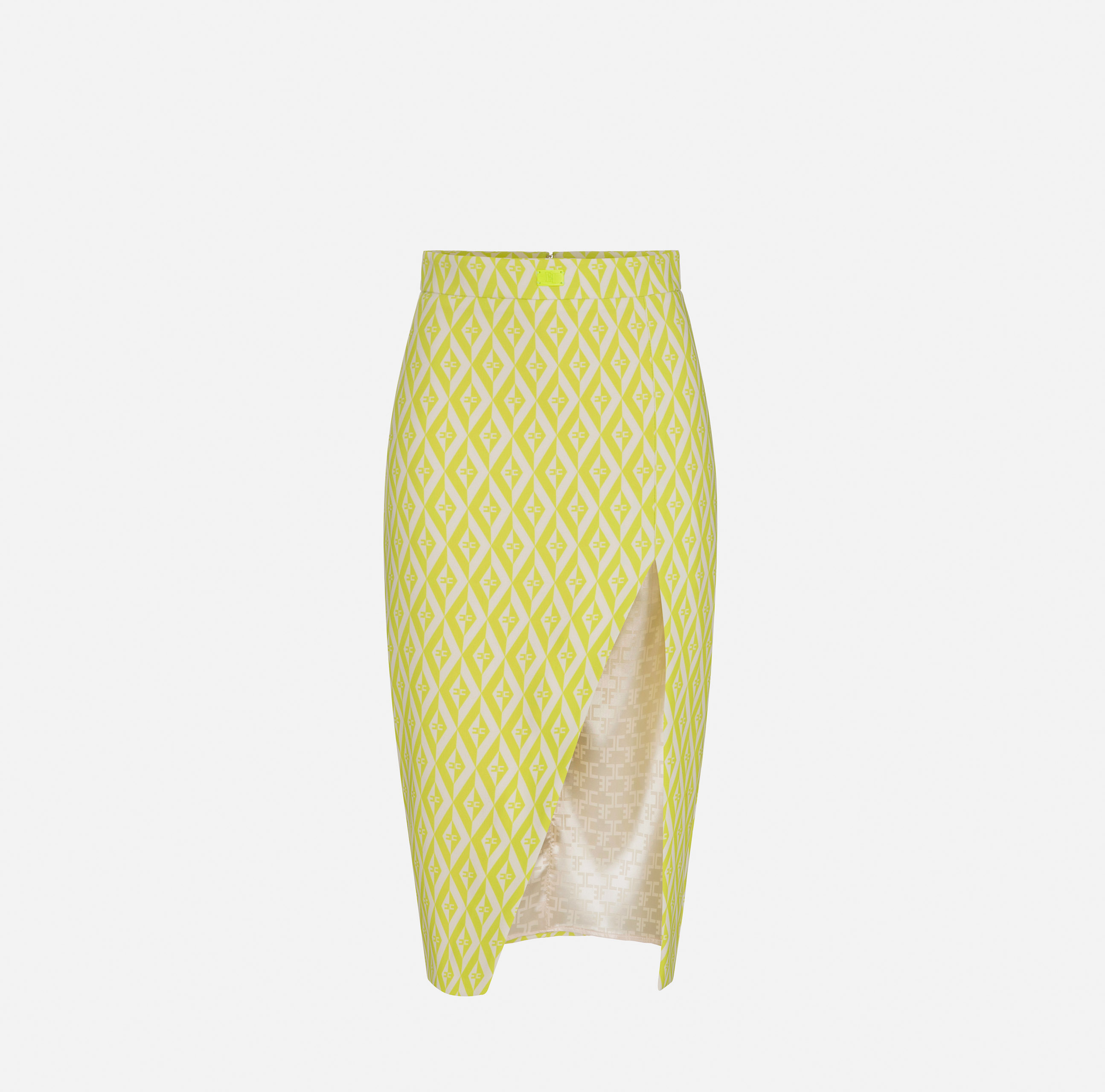Crêpe calf-length skirt with diamond print - ABBIGLIAMENTO - Elisabetta Franchi