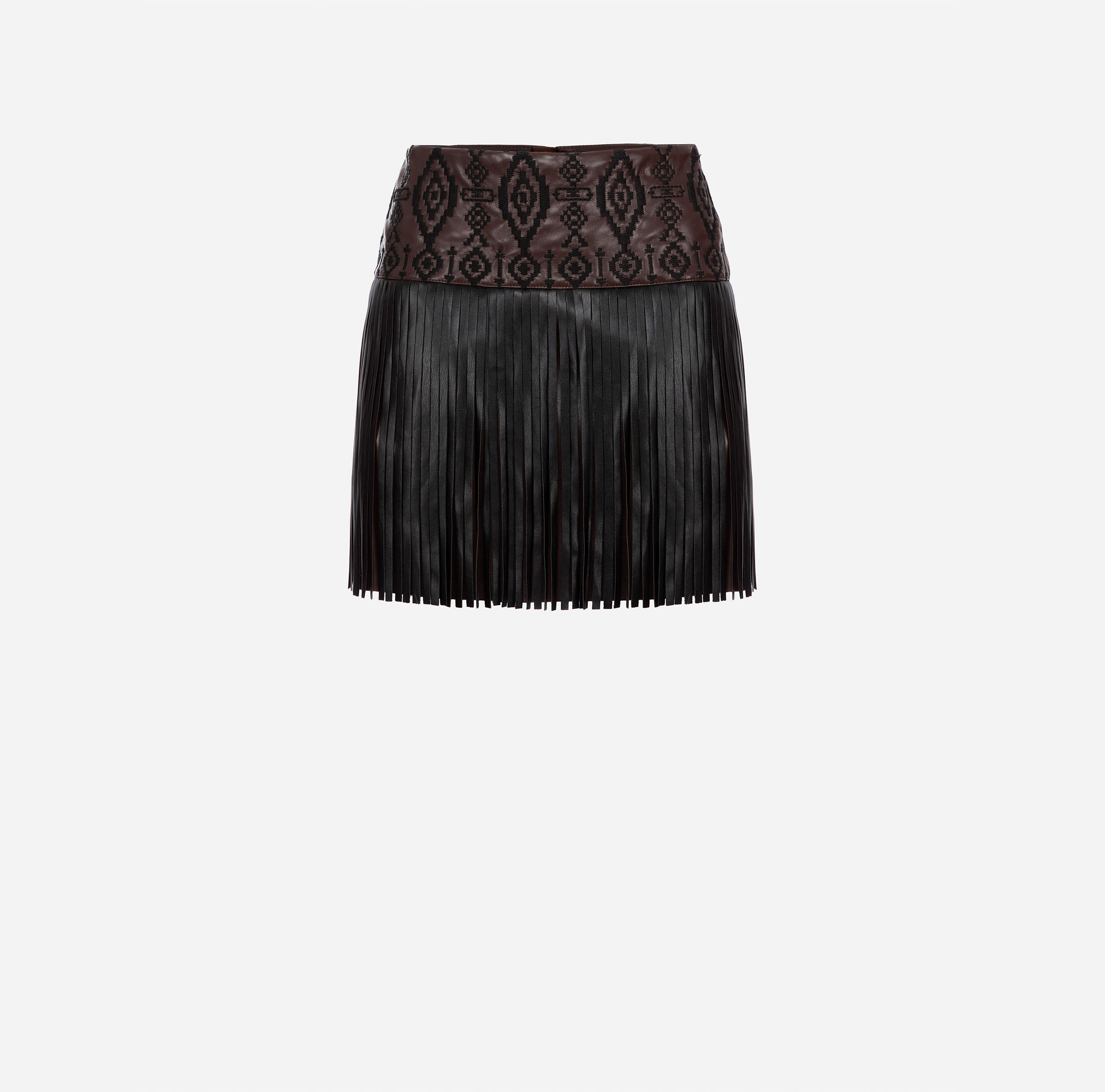 Embroidered skirt with fringes - ABBIGLIAMENTO - Elisabetta Franchi