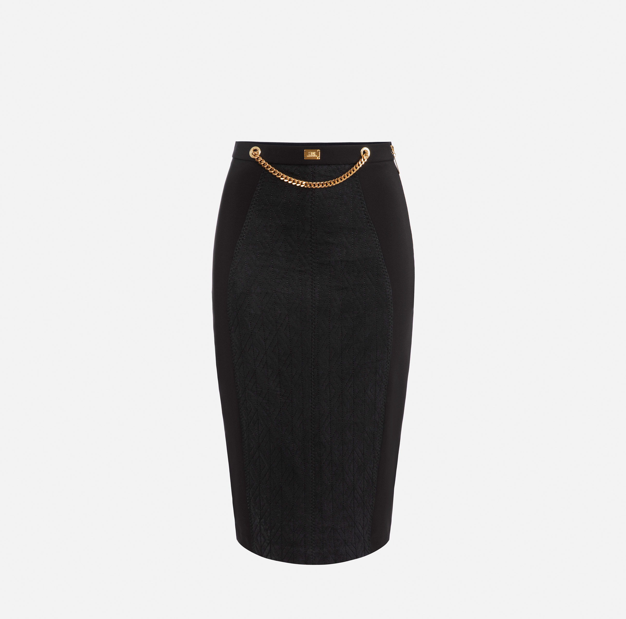Jersey calf-length skirt with chain - Elisabetta Franchi