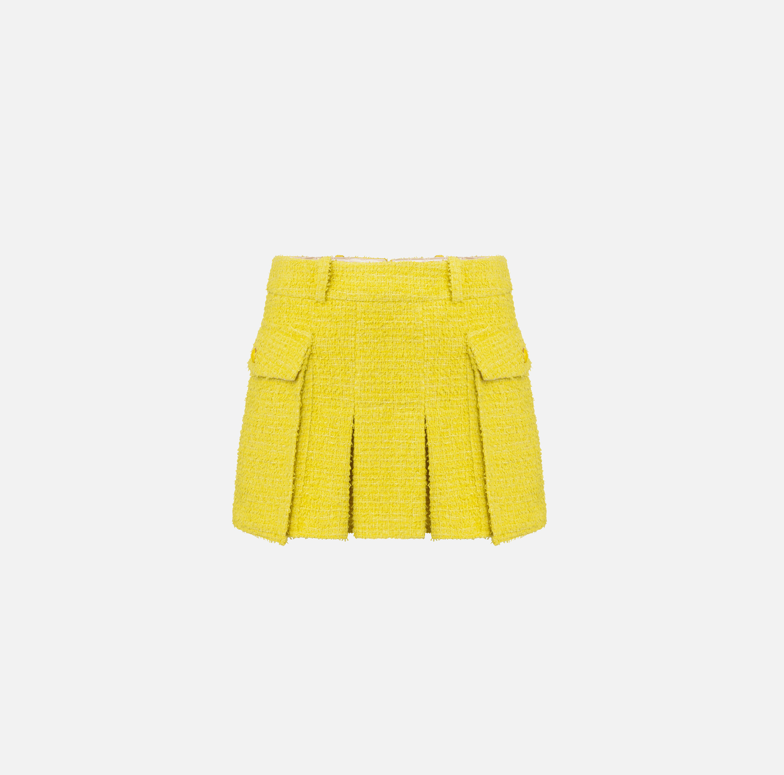 Spódnica mini z fałdami z tweedu - Elisabetta Franchi