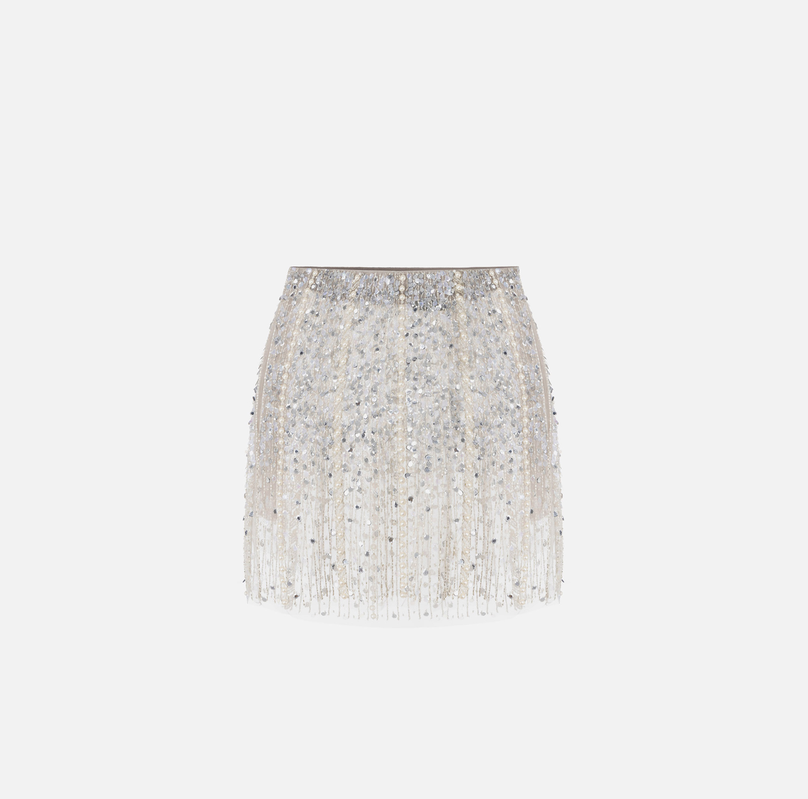 Miniskirt in embroidered tulle - Elisabetta Franchi