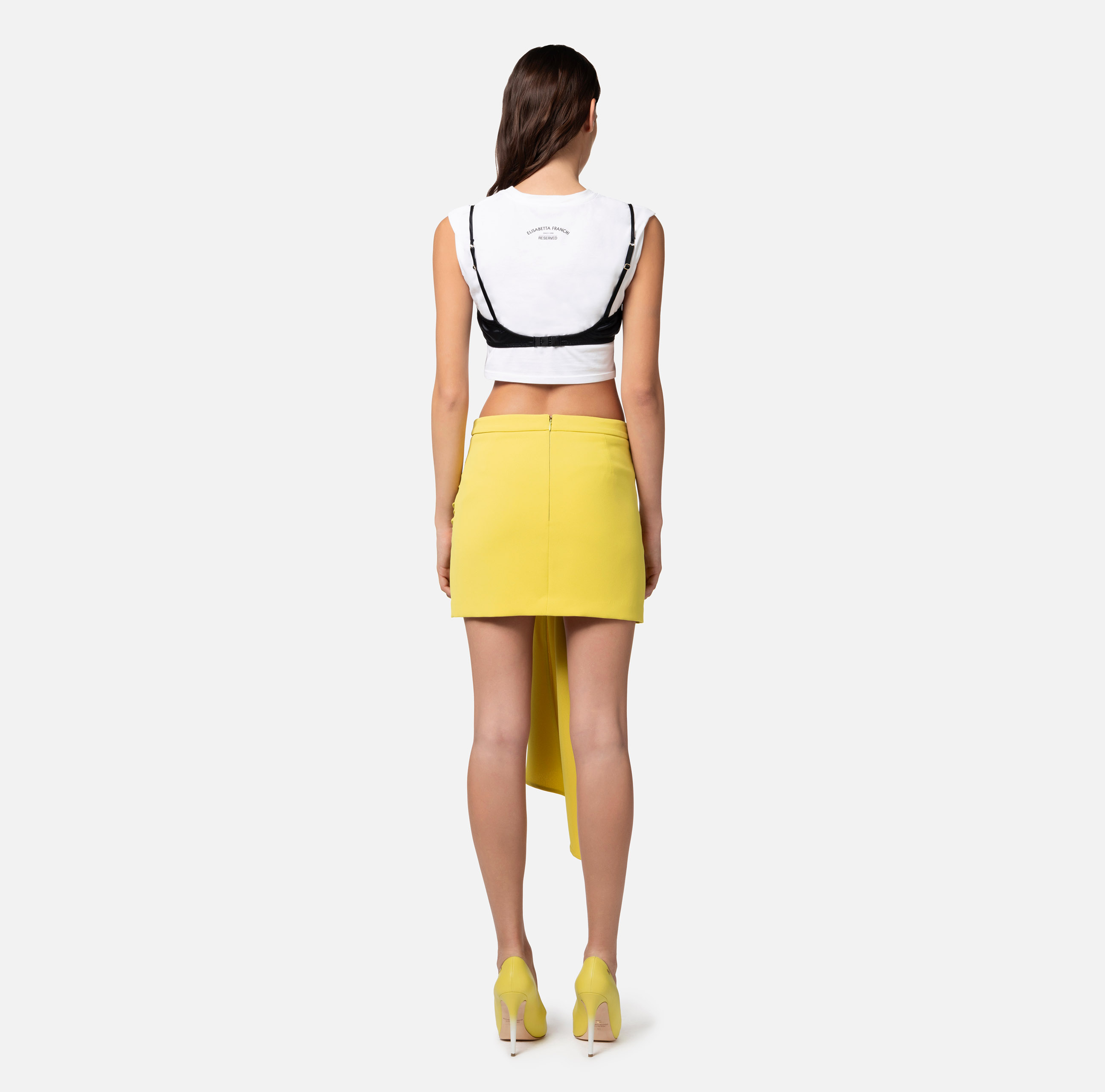Miniskirt in crêpe fabric with knot - Elisabetta Franchi