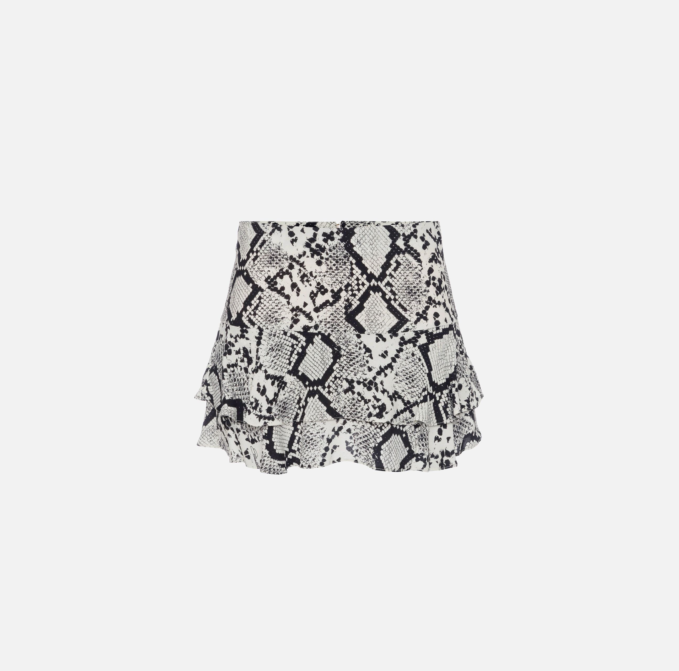 Miniskirt in viscose georgette fabric with python print - ABBIGLIAMENTO - Elisabetta Franchi