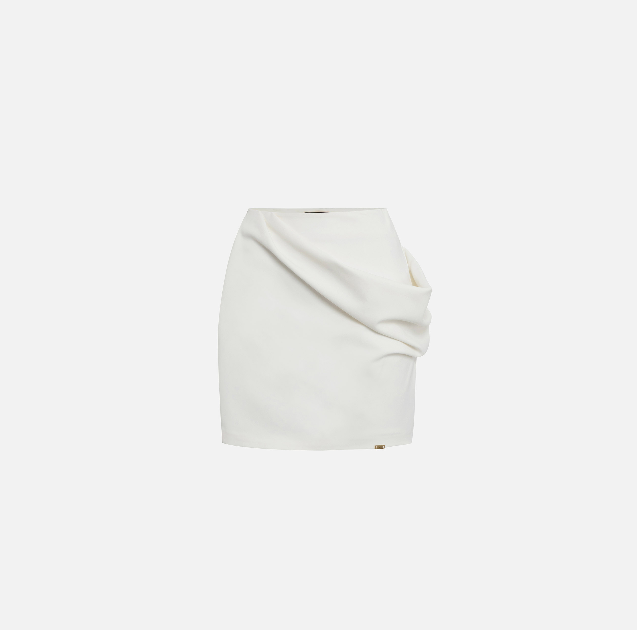 Spódnica mini z tkaniny technicznej z drapowaniem - ABBIGLIAMENTO - Elisabetta Franchi