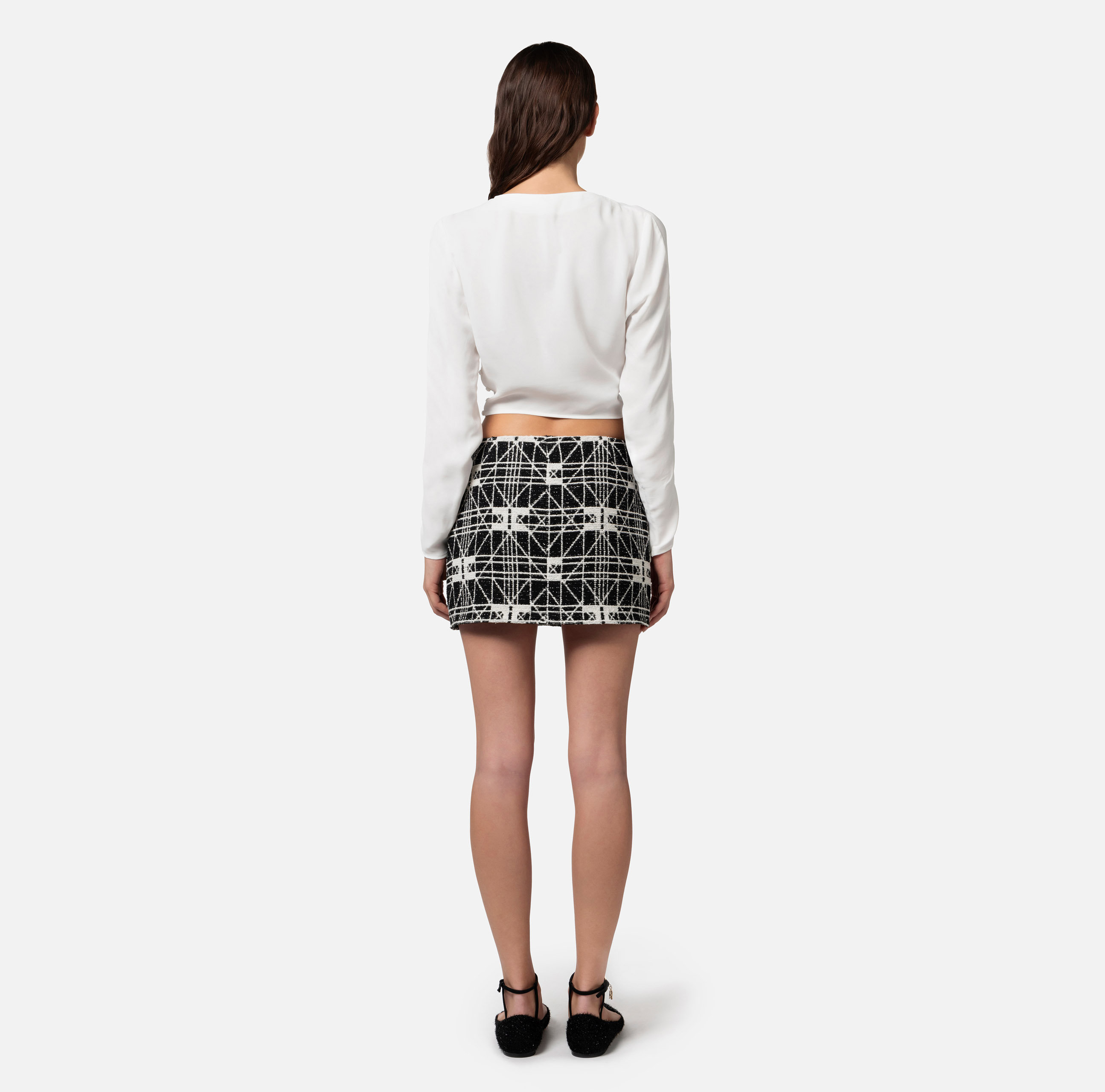 Spódnica mini z tweedu żakardowego - Elisabetta Franchi