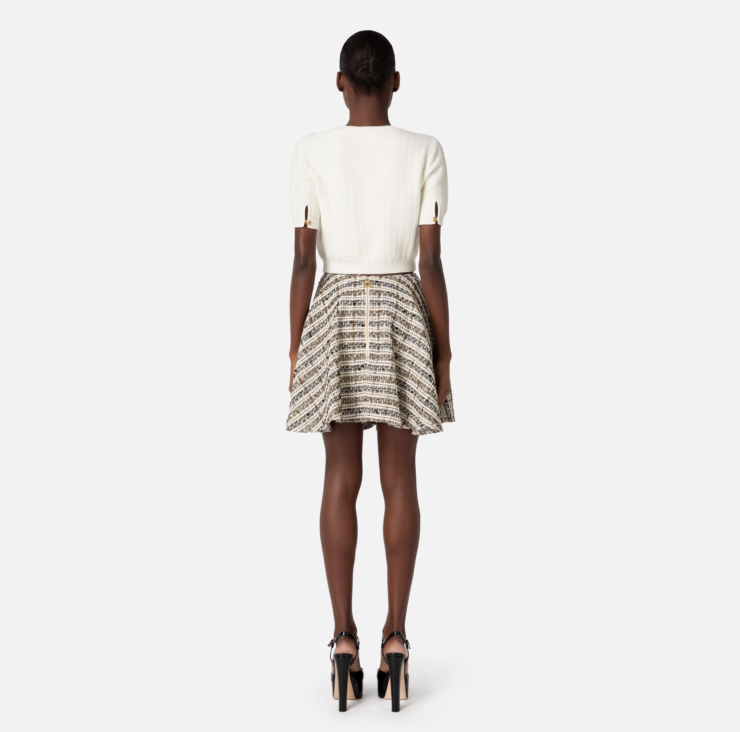 Tweed circle miniskirt - Elisabetta Franchi