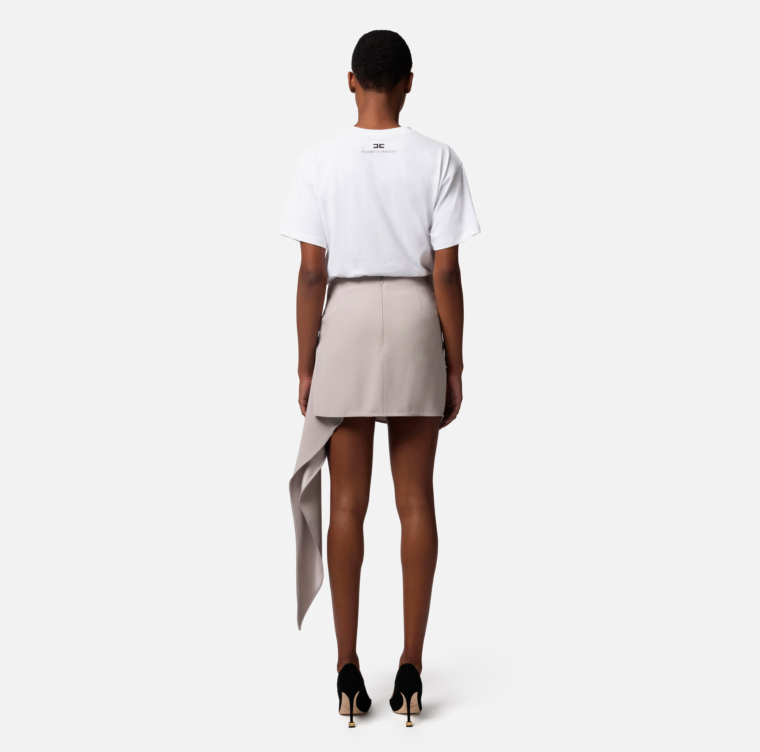 Miniskirt in crêpe fabric with draping - Elisabetta Franchi